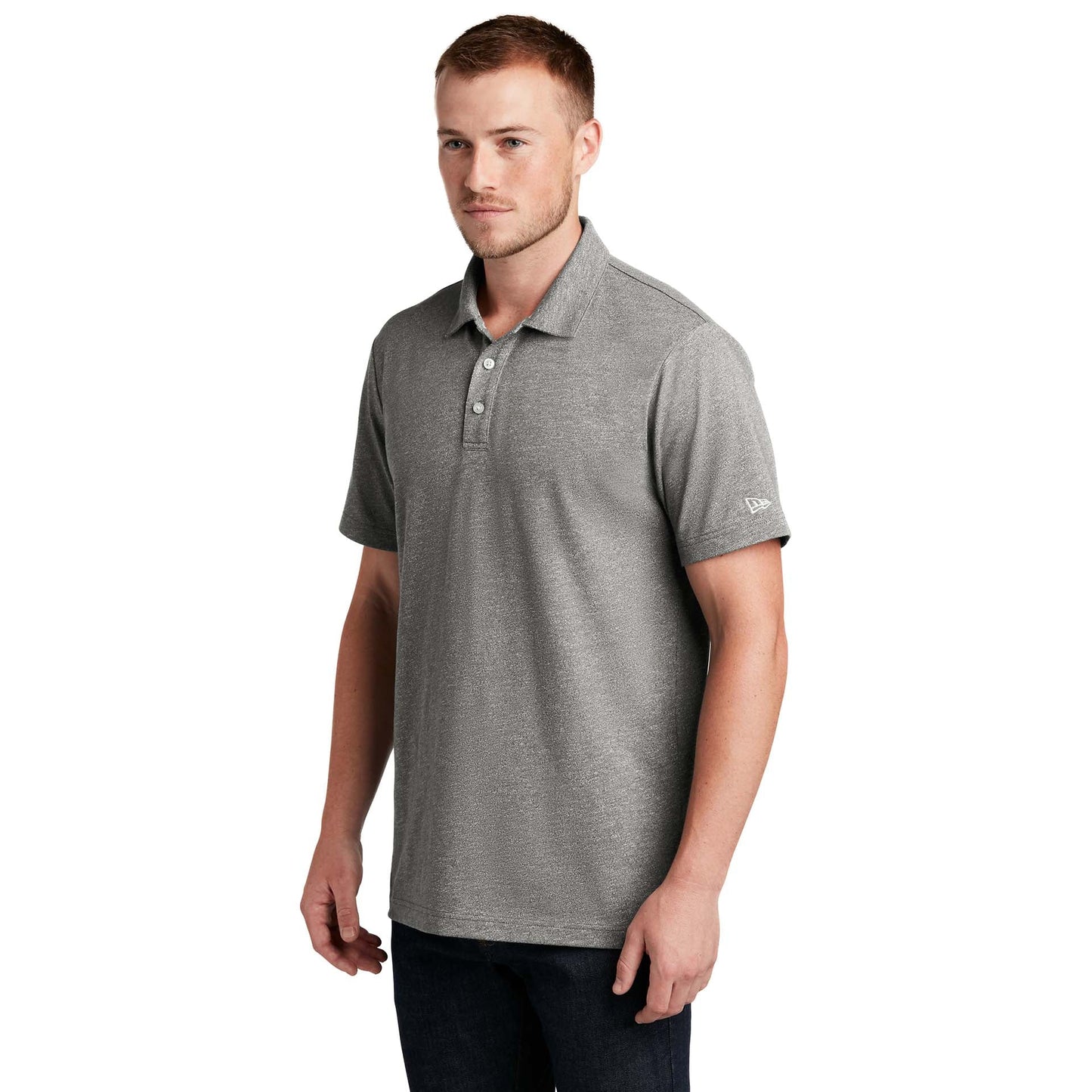 Black Twist Polo Shirt - New Era - Soft Slub Fabric
