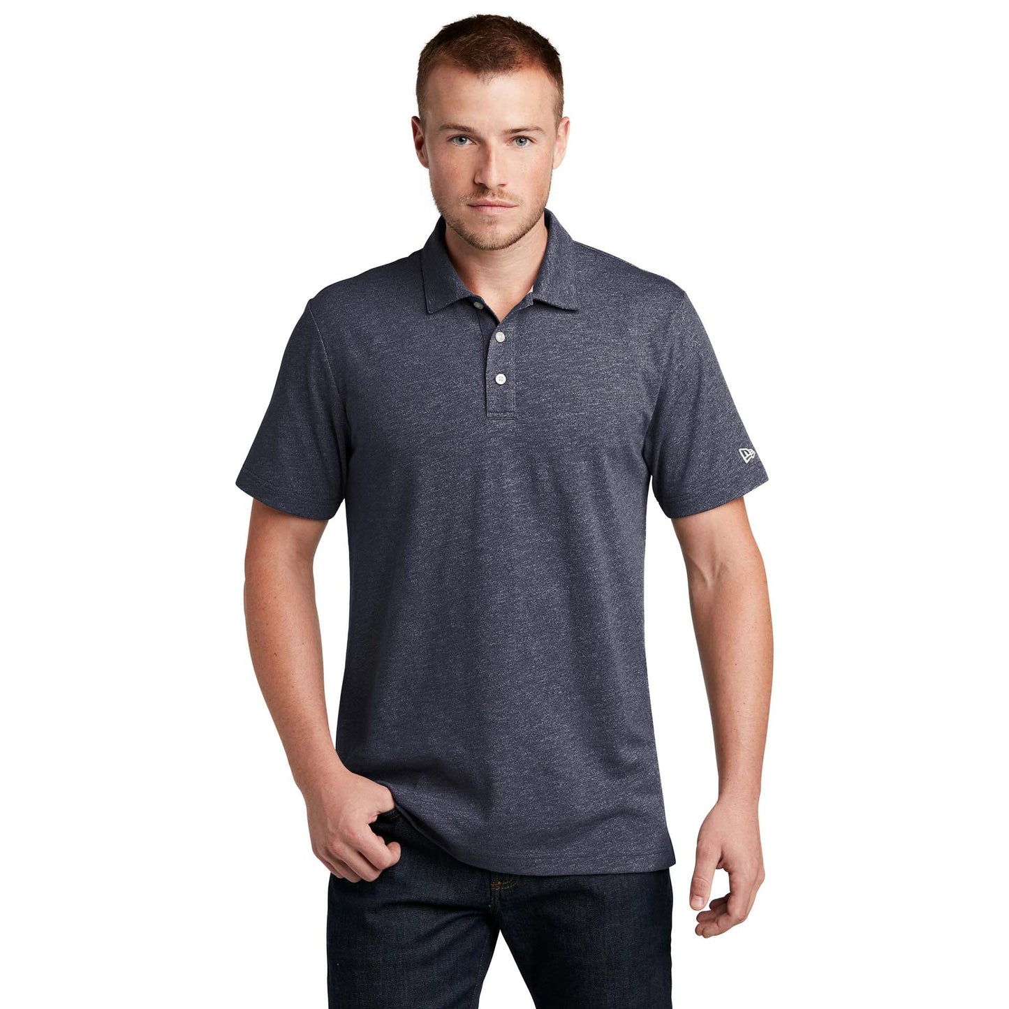 Black Twist Polo Shirt - New Era - Soft Slub Fabric