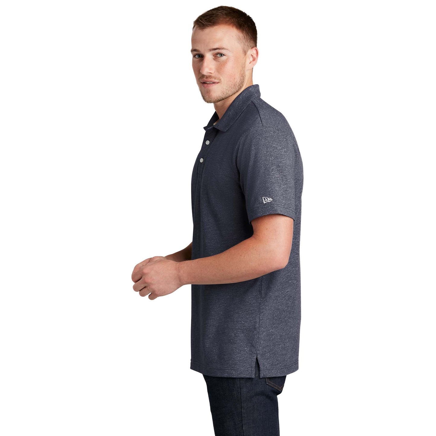 Black Twist Polo Shirt - New Era - Soft Slub Fabric