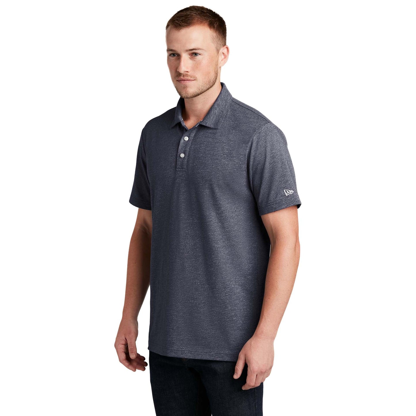Black Twist Polo Shirt - New Era - Soft Slub Fabric