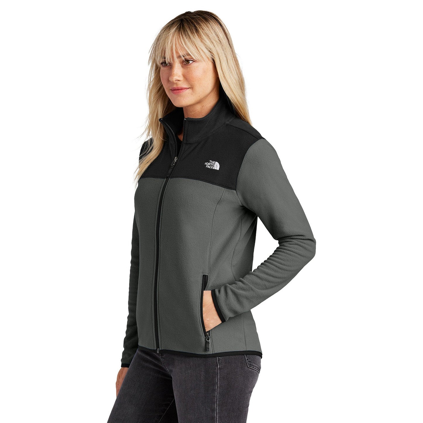 Asphalt Grey Fleece Jacket - The North Face - Stretch Design