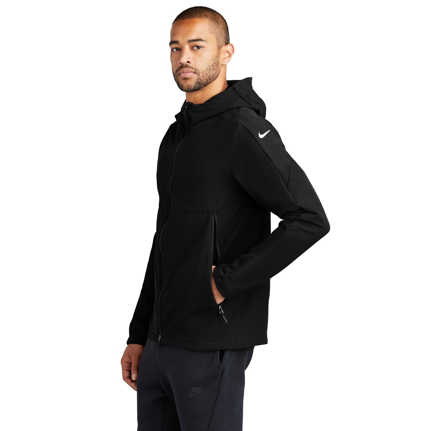 Black Jackets - Stylish Soft Shell - Nike - Water-Repellent