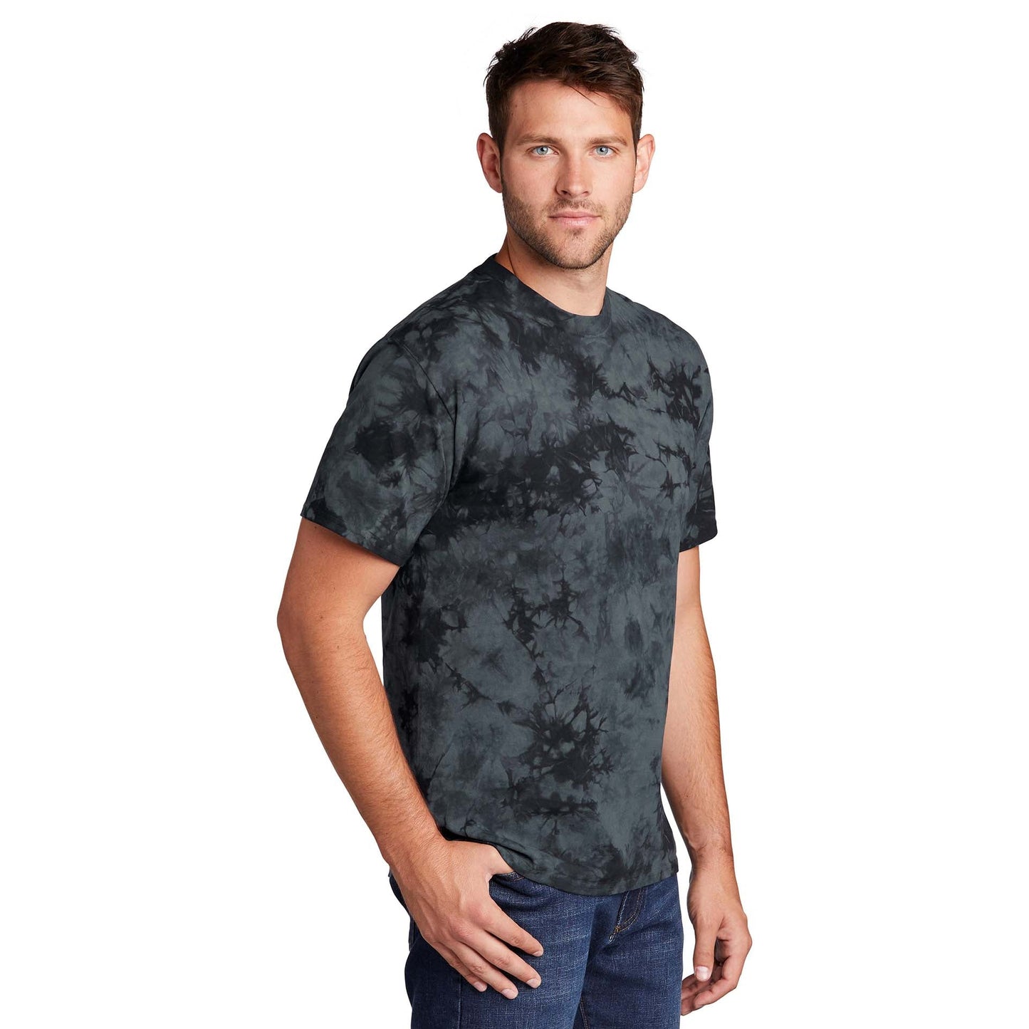 Black Red T-Shirts - Port & Company - Vibrant Tie-Dye