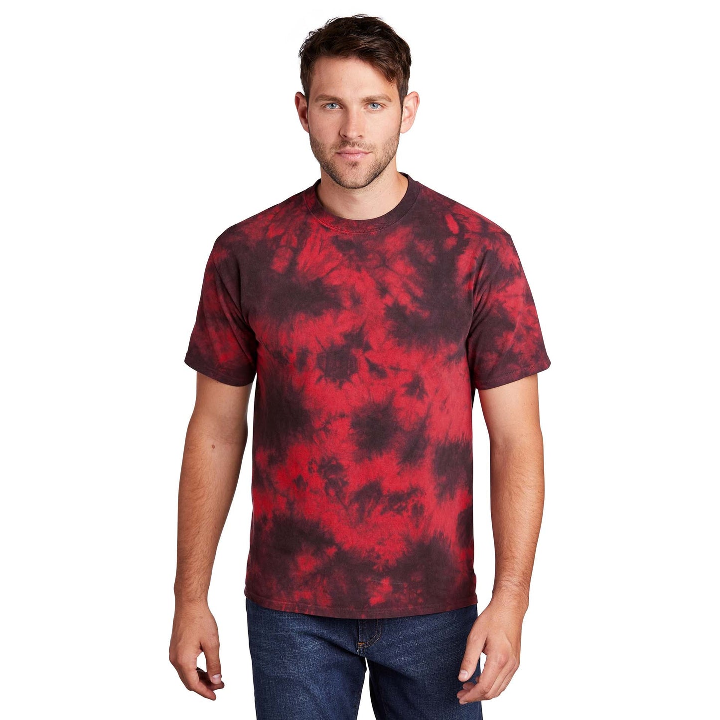 Black Red T-Shirts - Port & Company - Vibrant Tie-Dye