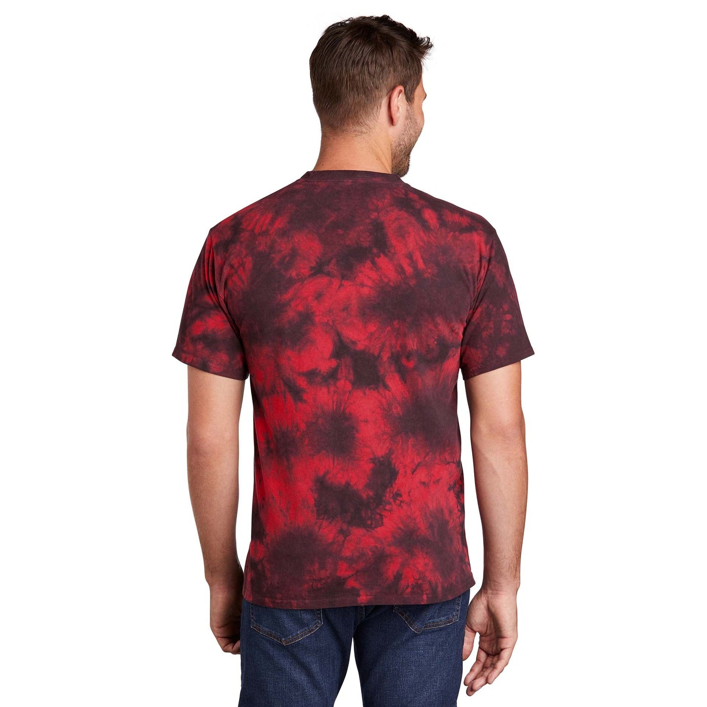 Black Red T-Shirts - Port & Company - Vibrant Tie-Dye
