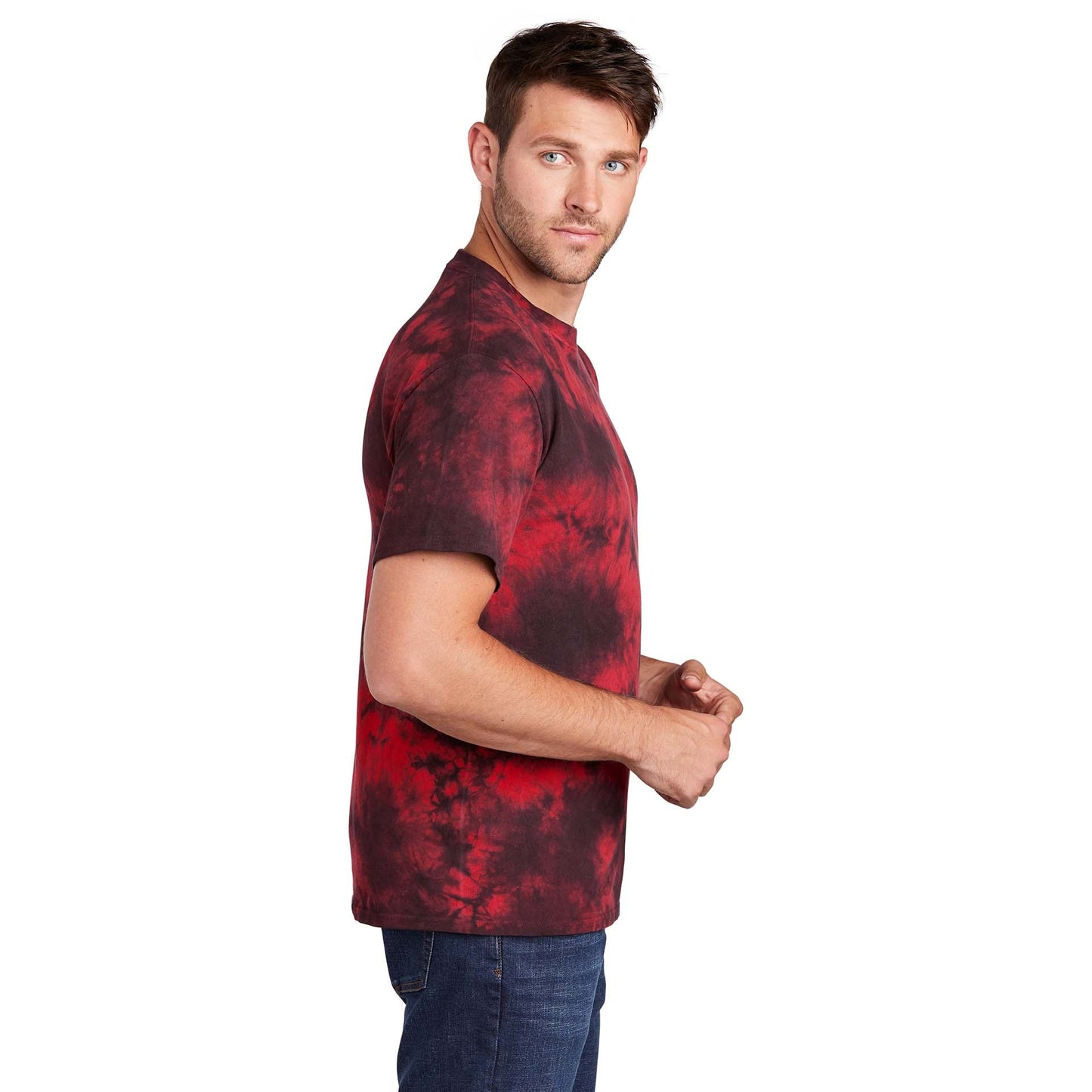Black Red T-Shirts - Port & Company - Vibrant Tie-Dye