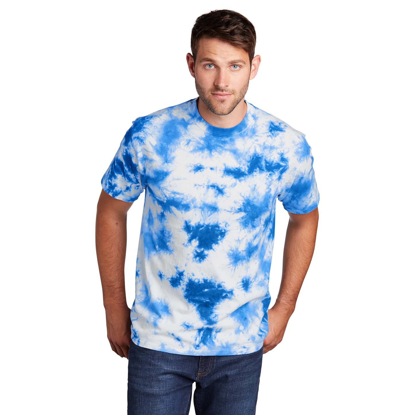 Black Red T-Shirts - Port & Company - Vibrant Tie-Dye