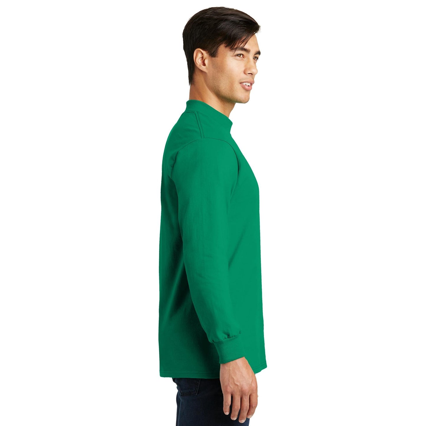 White Sweatshirts - Soft Mock Turtleneck - Port & Company - Stylish Comfort