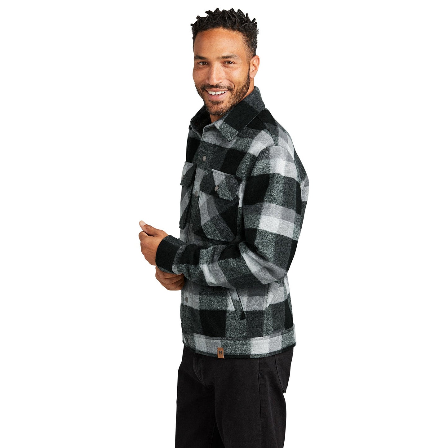 Deep Black Plaid Jacket - Russell Outdoors - Comfortable Fit