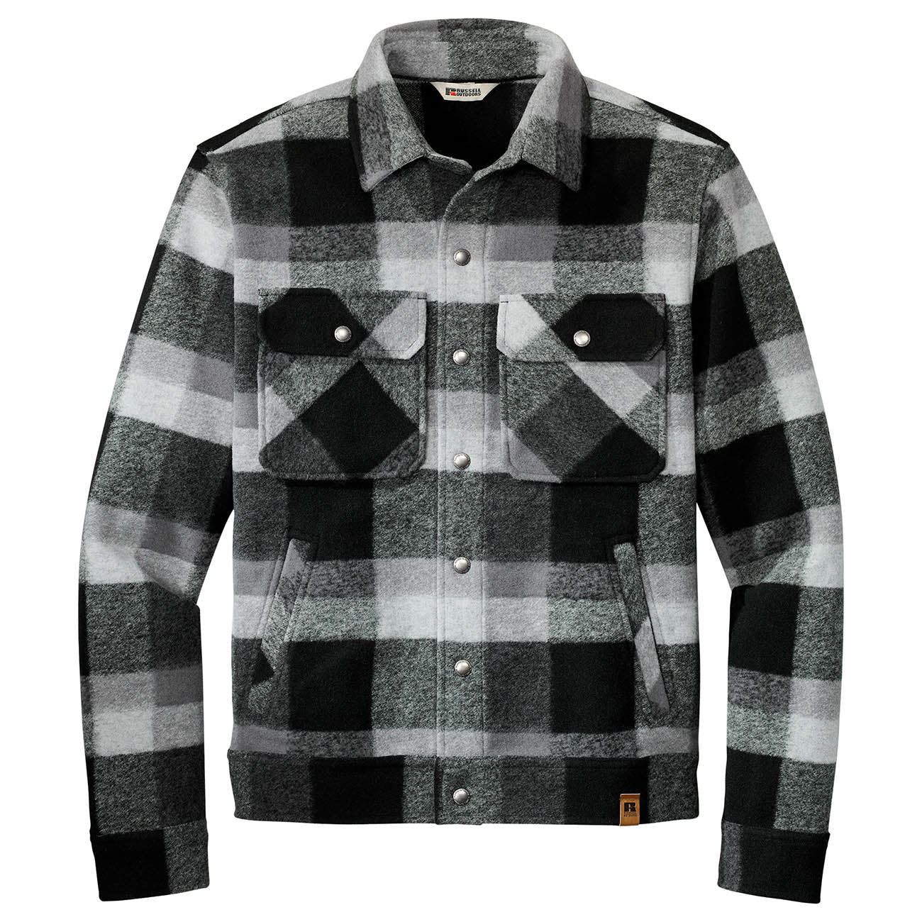 Deep Black Plaid Jacket - Russell Outdoors - Comfortable Fit