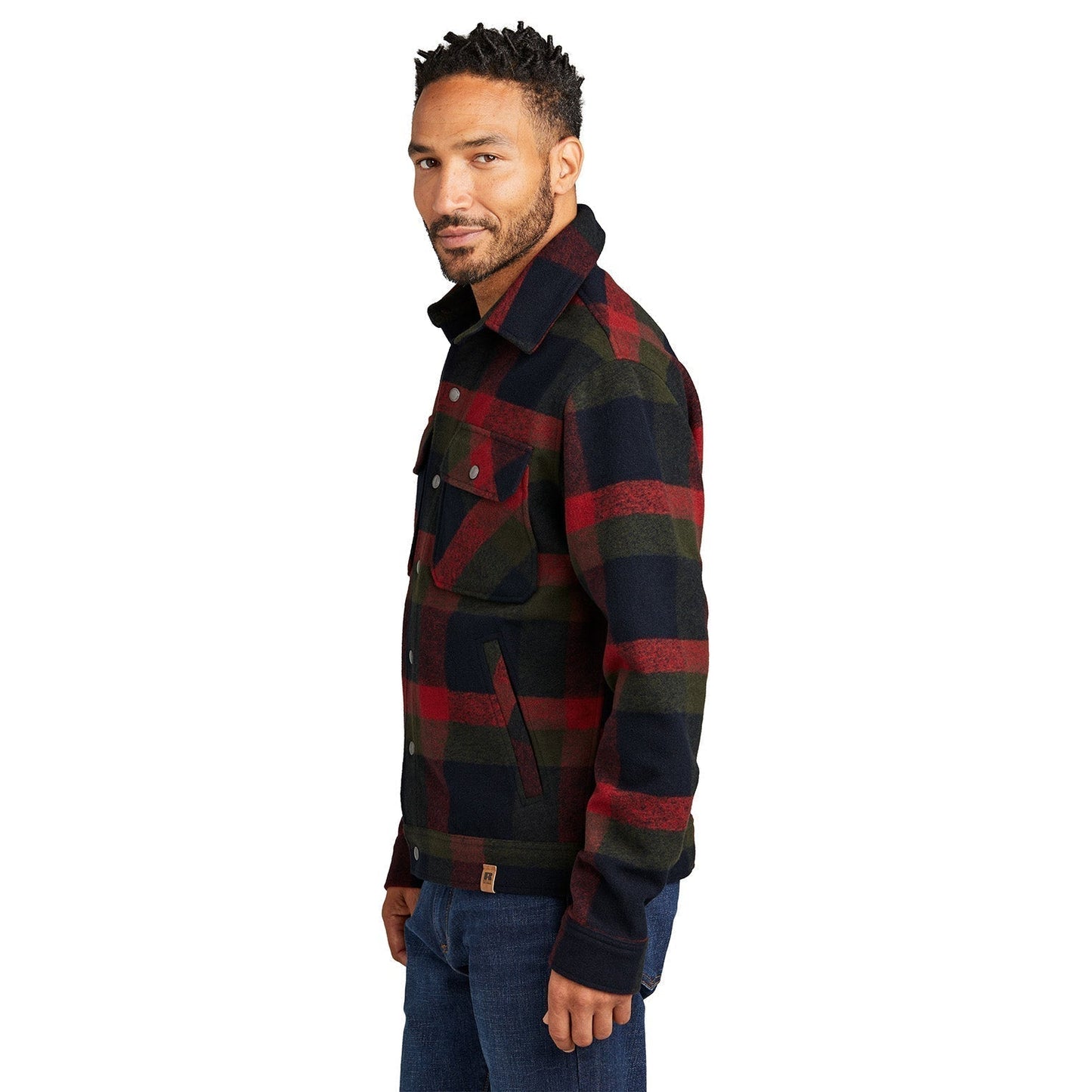Deep Black Plaid Jacket - Russell Outdoors - Comfortable Fit