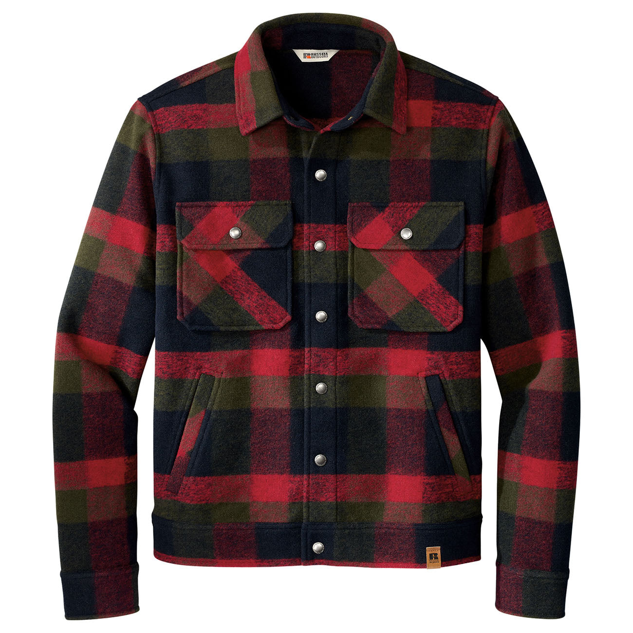 Deep Black Plaid Jacket - Russell Outdoors - Comfortable Fit