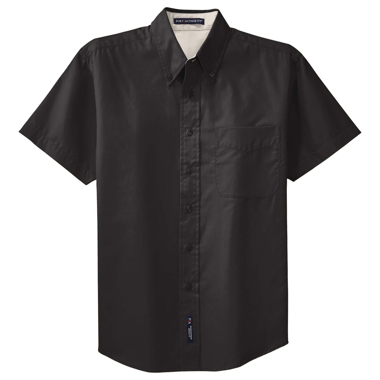 Black/Light Stone Button Up Shirt - Port Authority - Easy Care