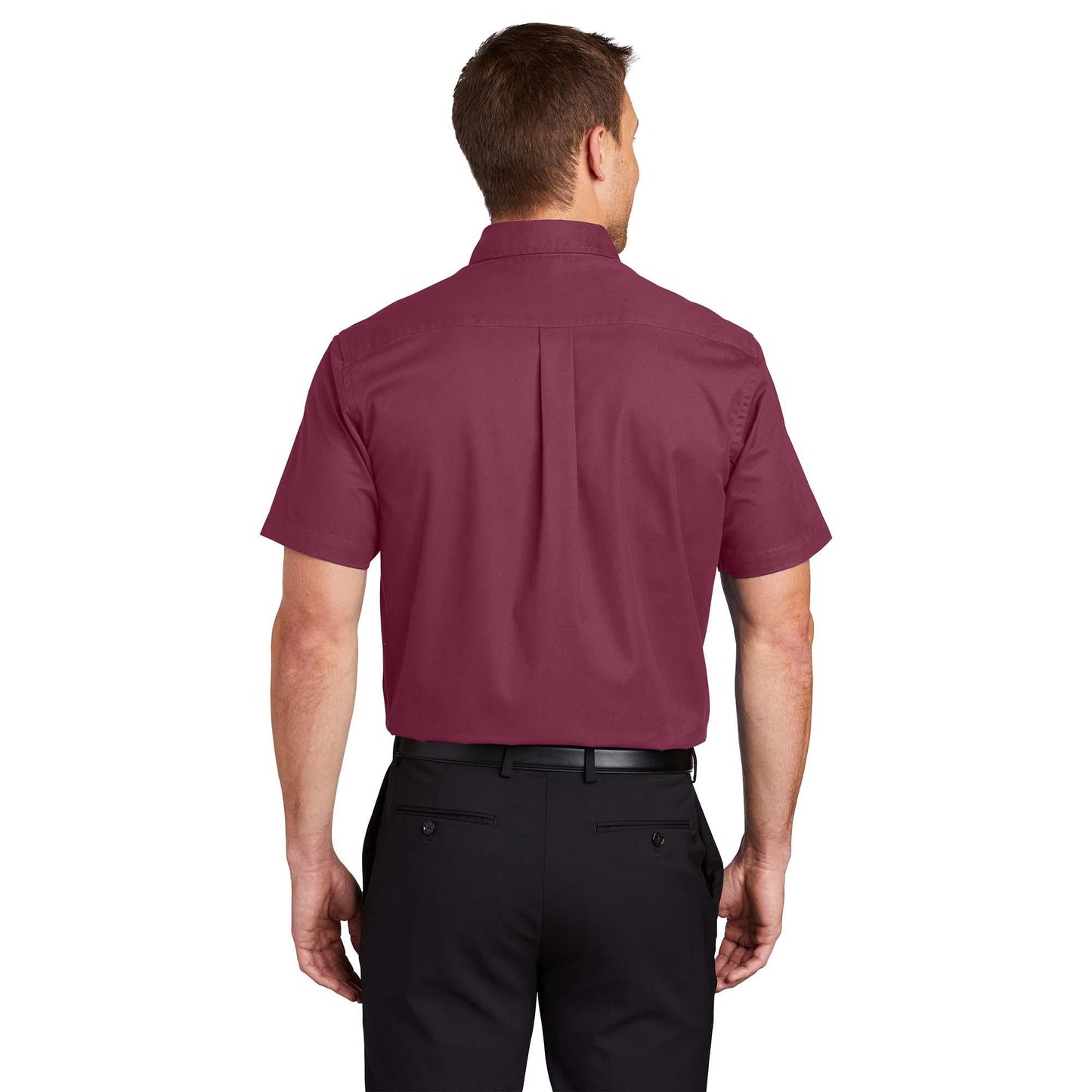 Black/Light Stone Button Up Shirt - Port Authority - Easy Care