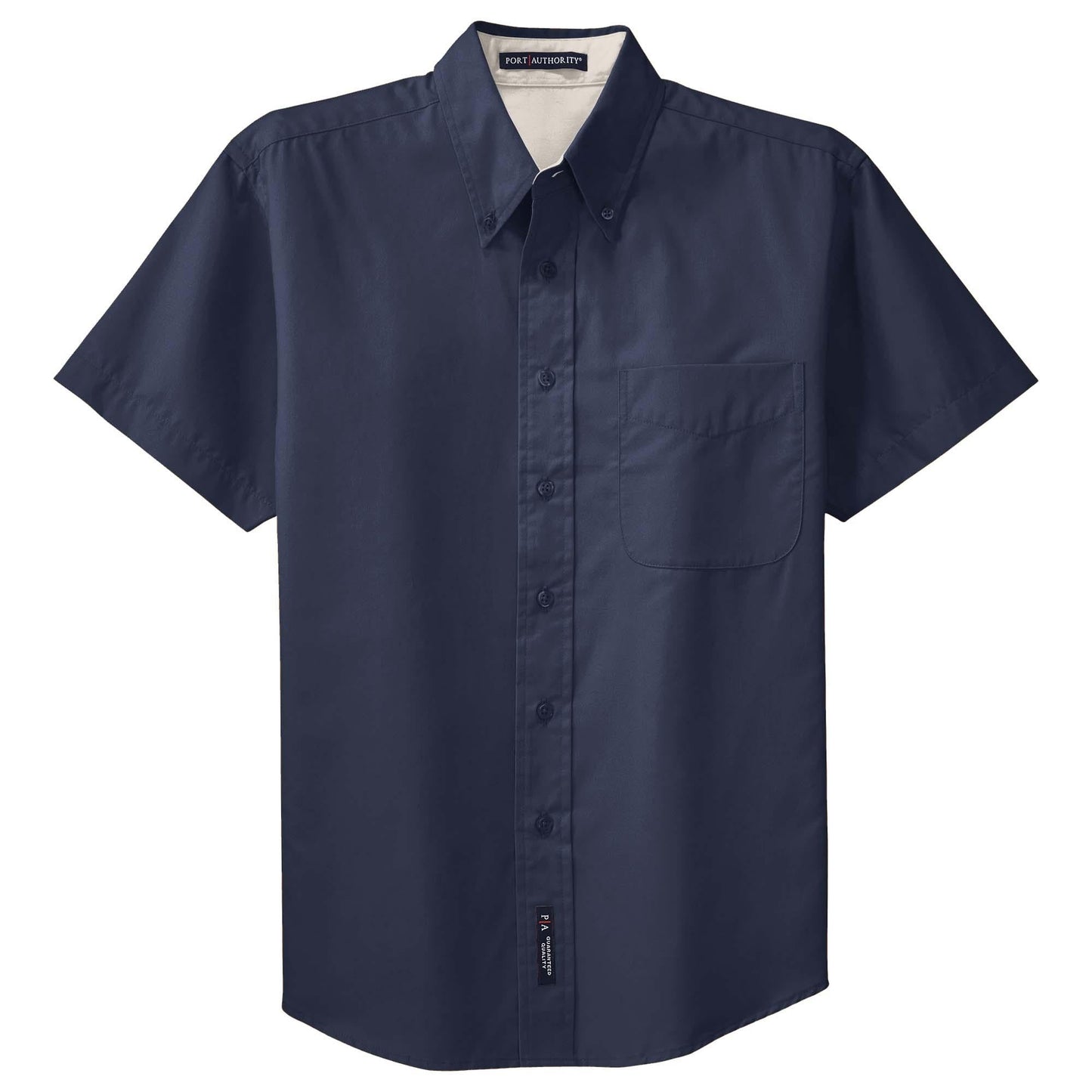 Black/Light Stone Button Up Shirt - Port Authority - Easy Care
