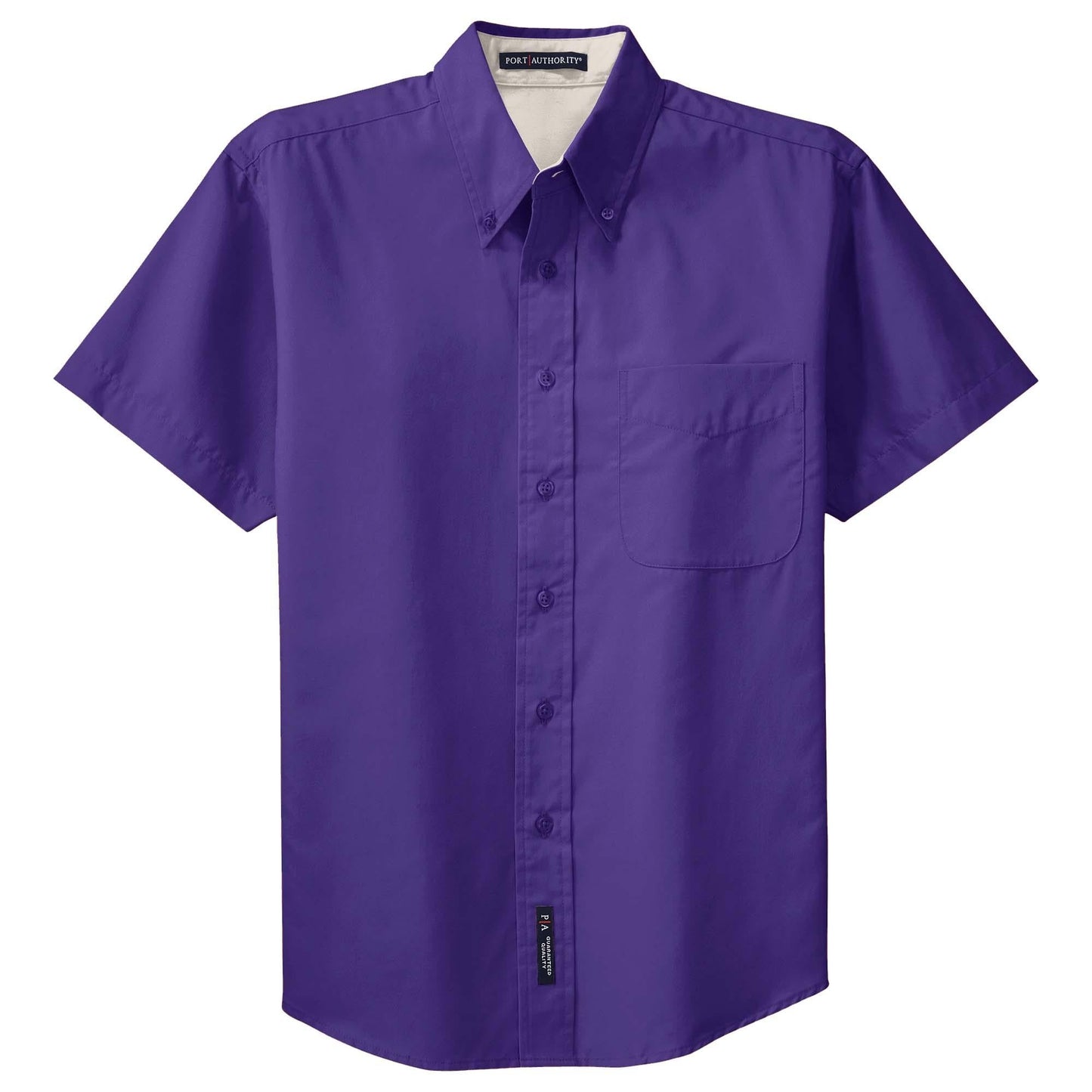Black/Light Stone Button Up Shirt - Port Authority - Easy Care