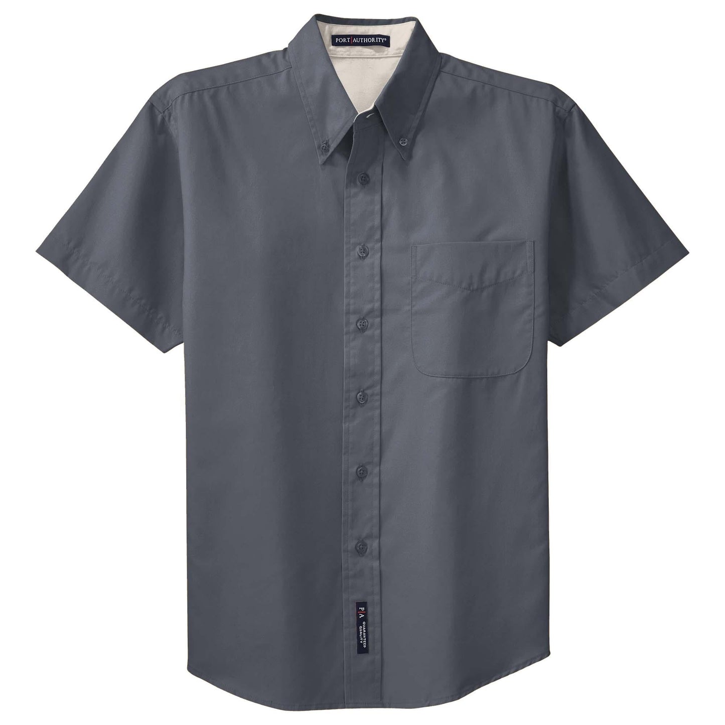 Black/Light Stone Button Up Shirt - Port Authority - Easy Care