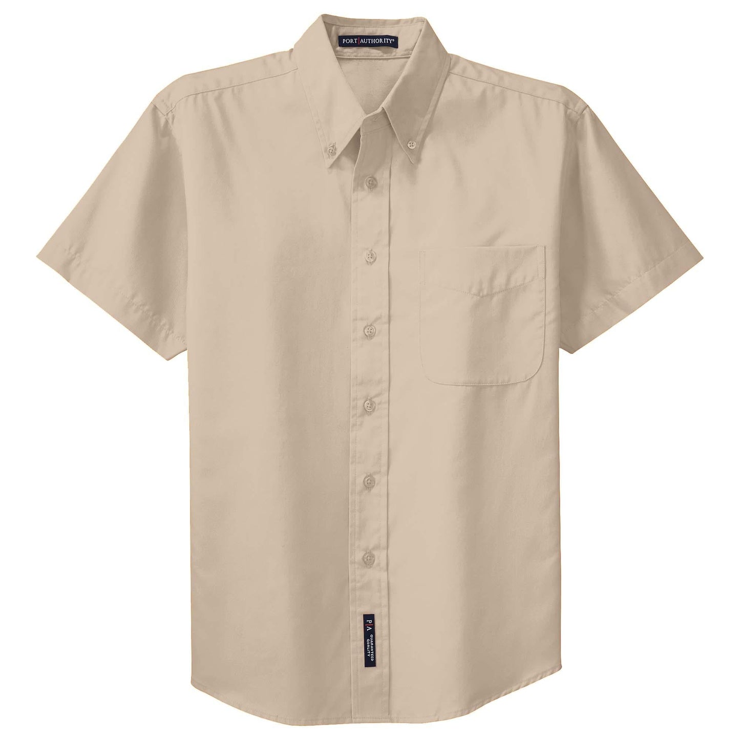 Black/Light Stone Button Up Shirt - Port Authority - Easy Care