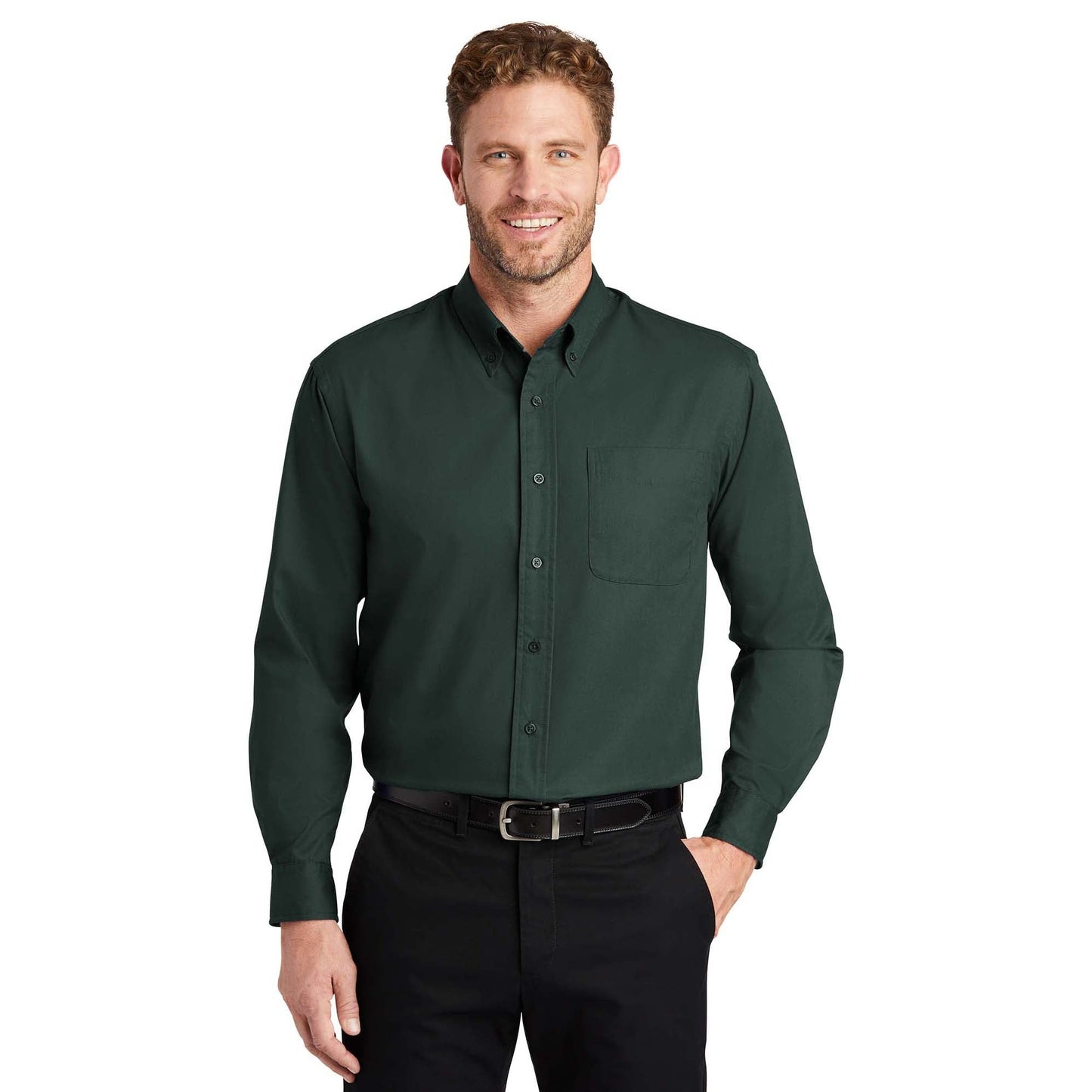 Burgundy Button Up Shirts - Cornerstone - Soft Twill