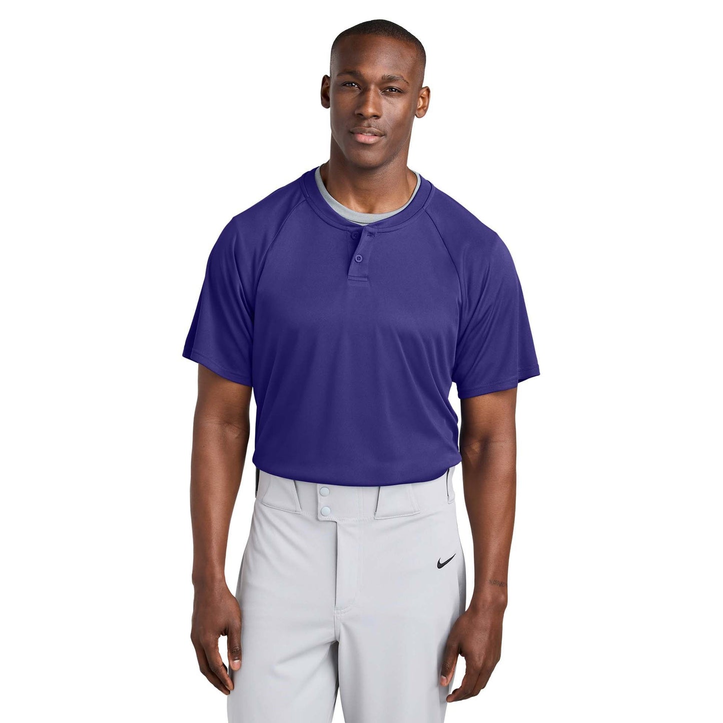 Black Henley Shirt - Sport-Tek - Soft Polyester