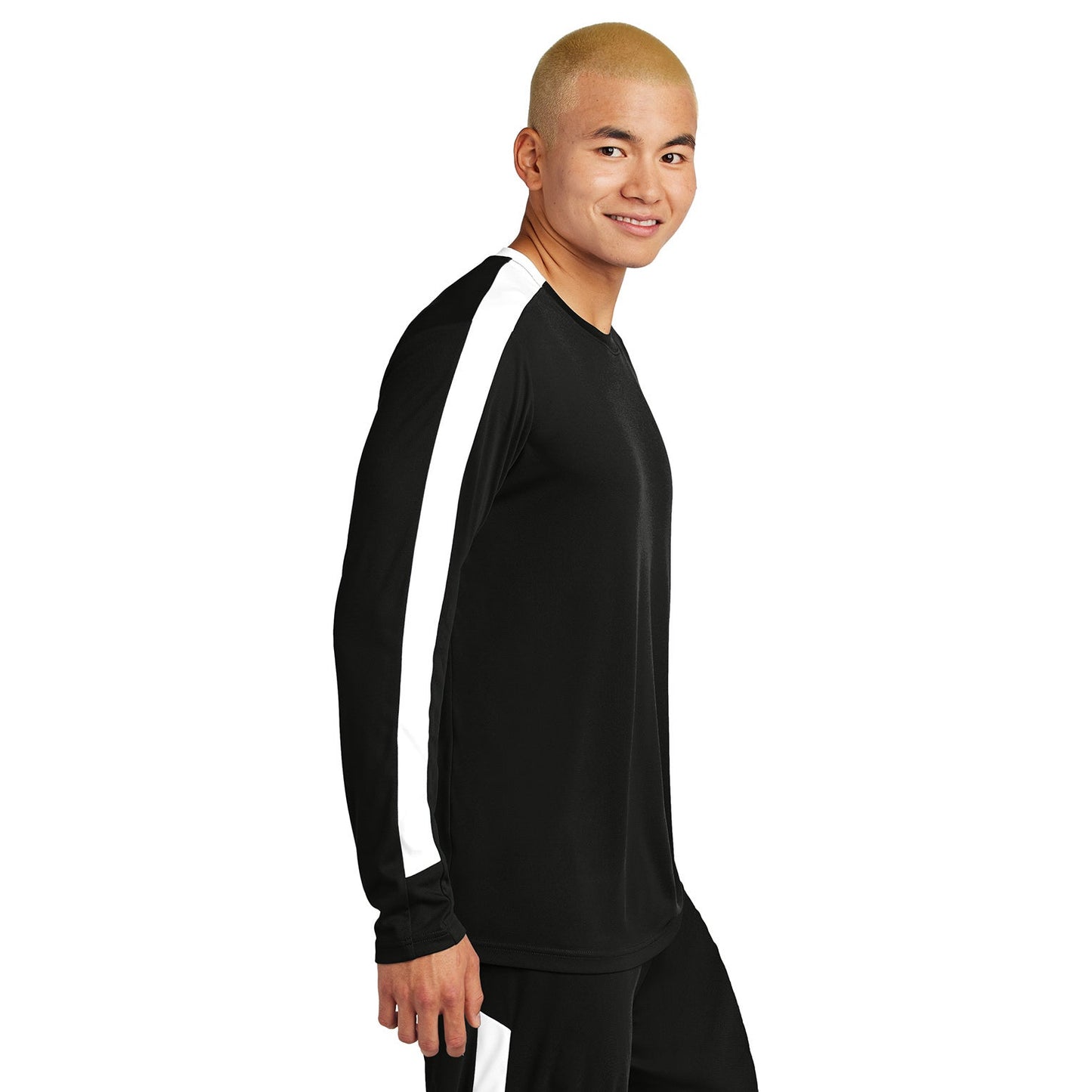 Black/White T-Shirt - Sport-Tek - Moisture-Wicking Crew