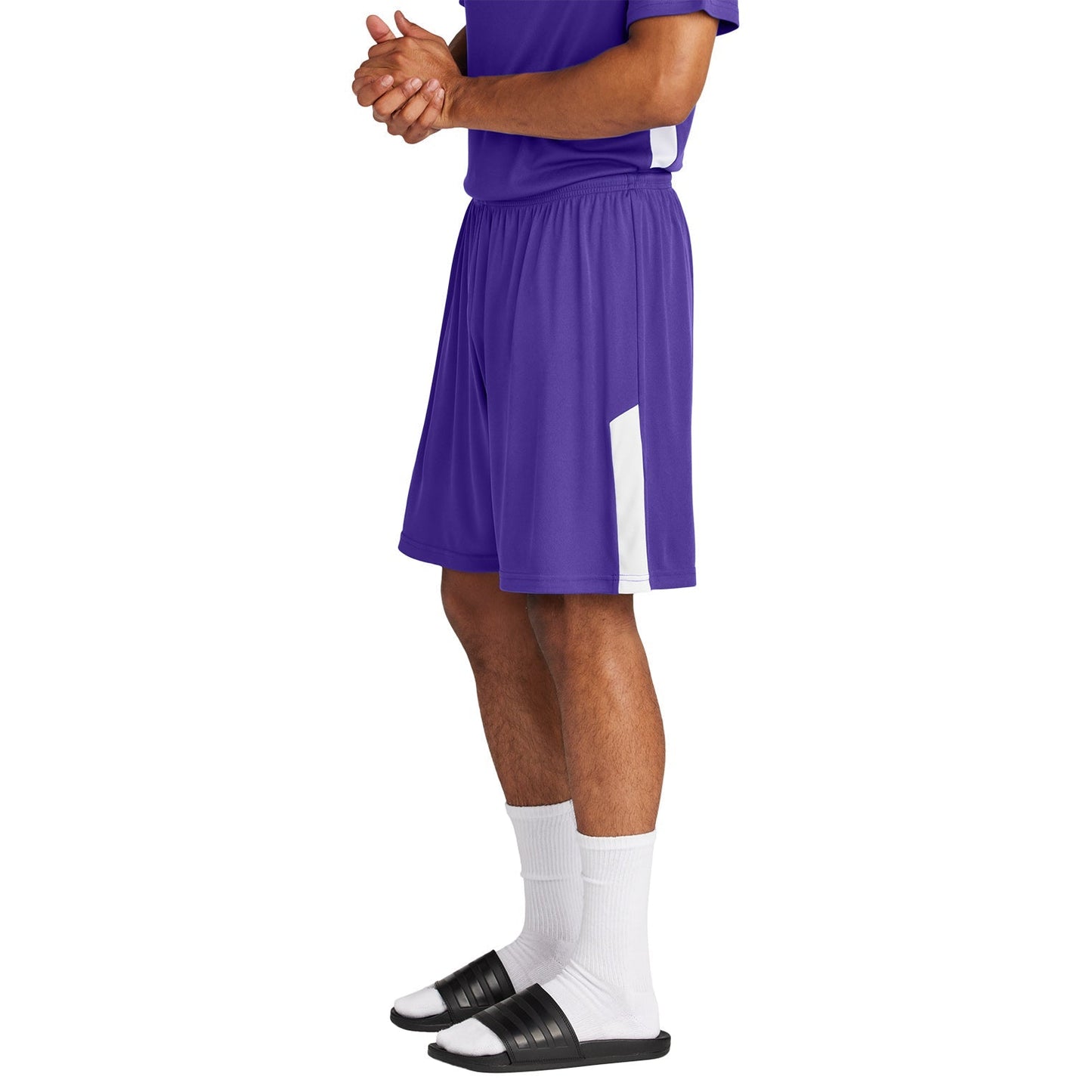 Black/White Shorts - Sport-Tek - Snag-Resistant Fabric