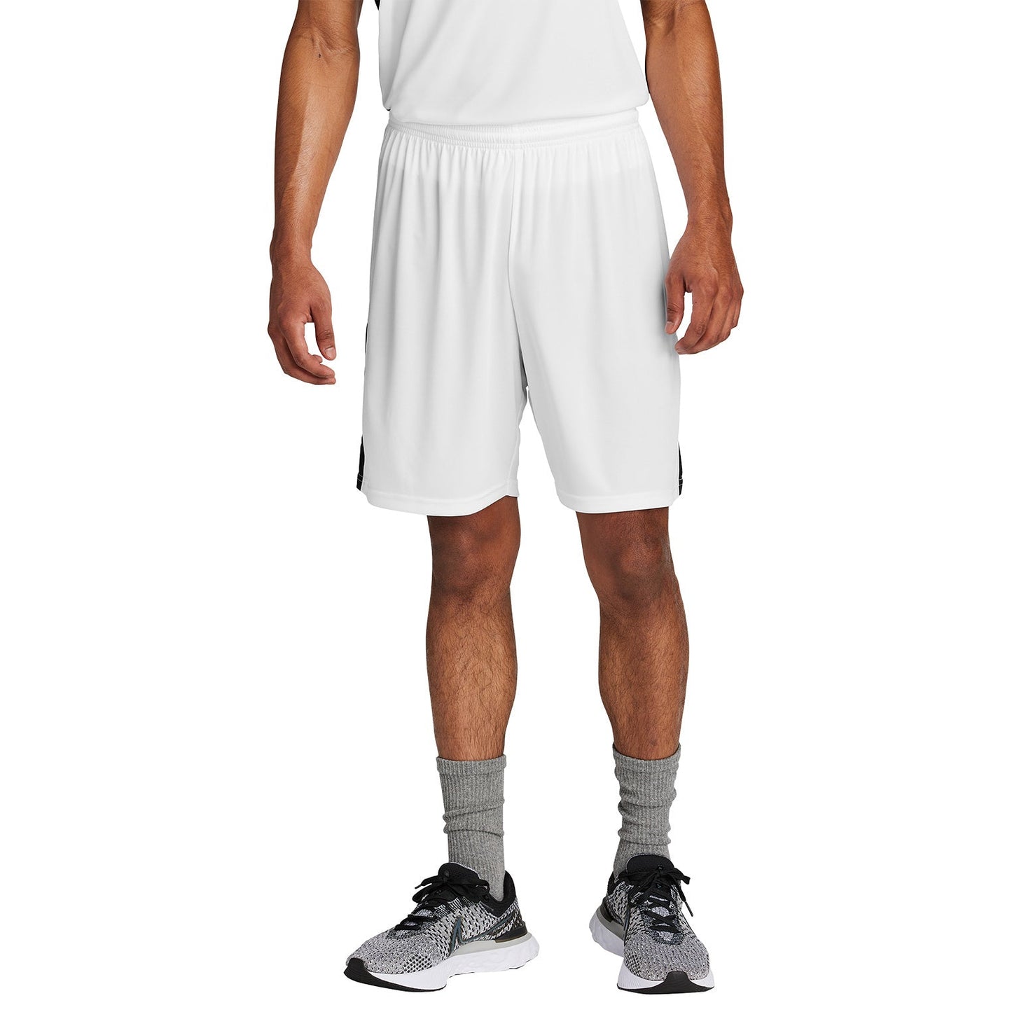 Black/White Shorts - Sport-Tek - Snag-Resistant Fabric