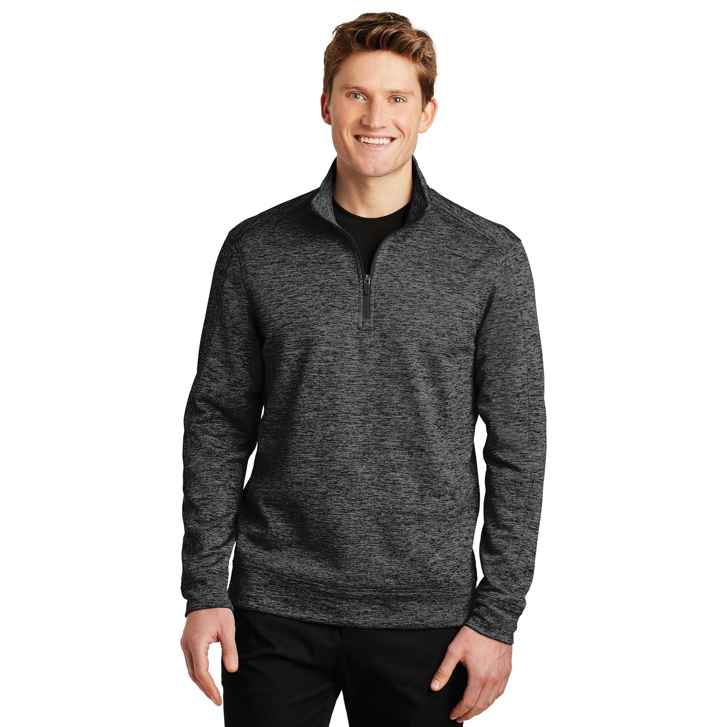 Black Electric Sweatshirts - Sport-Tek - Heather Fleece