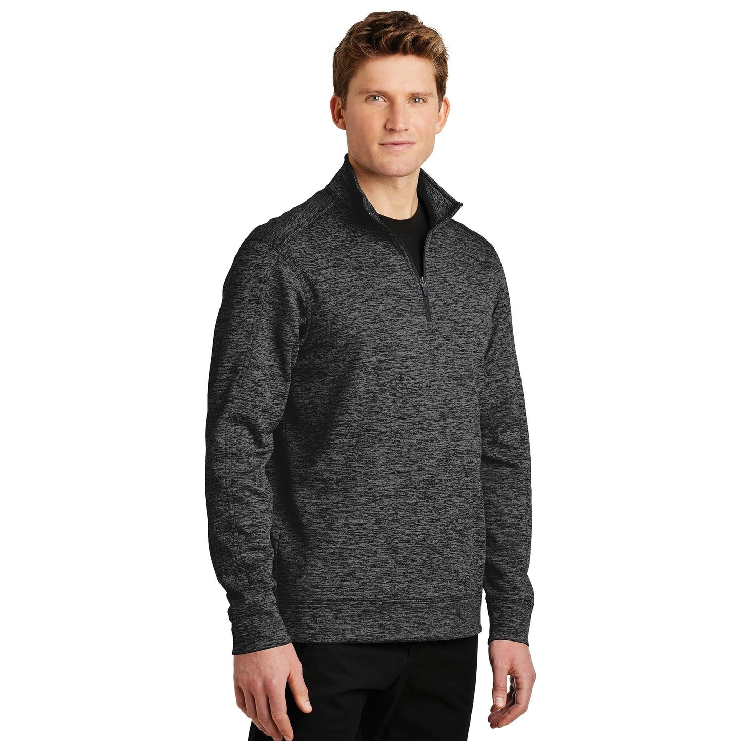 Black Electric Sweatshirts - Sport-Tek - Heather Fleece