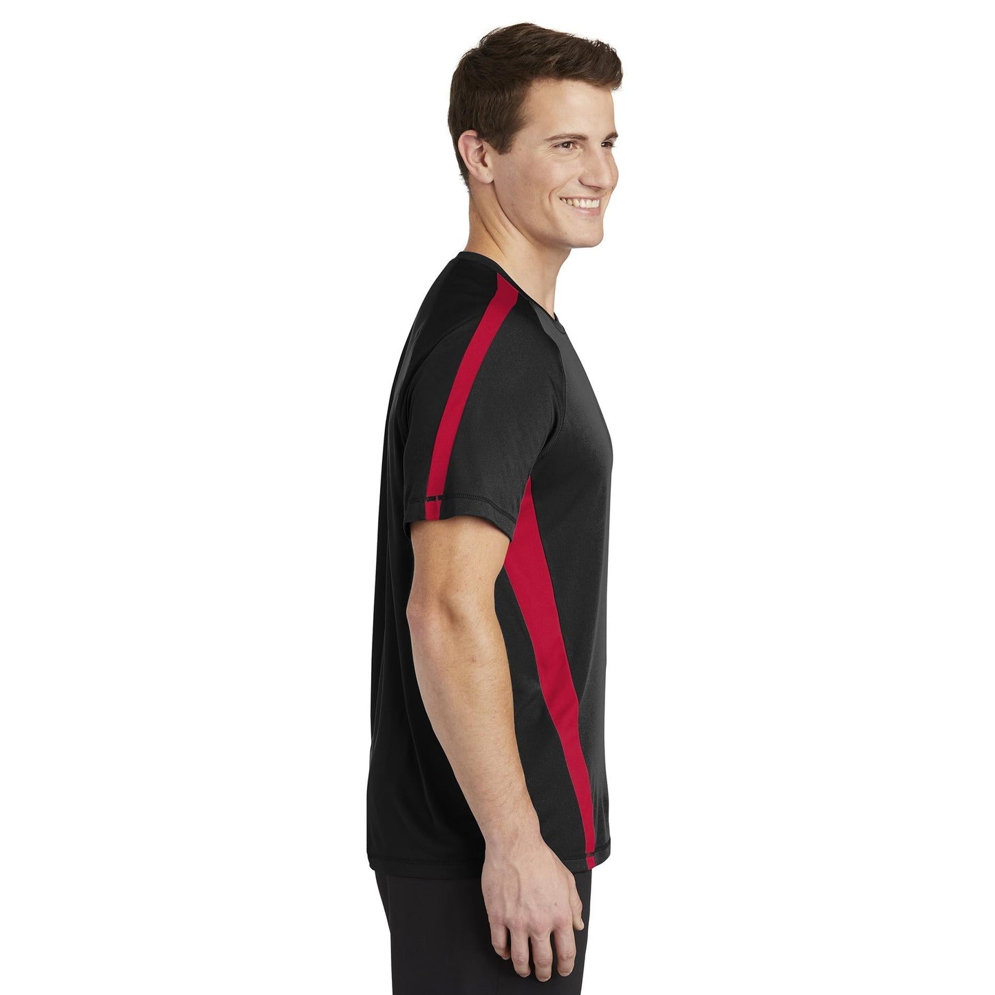 Black/Lime Shock T-Shirts - Sport-Tek - Colorblock Design