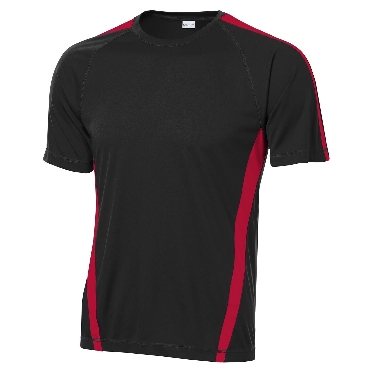 Black/Lime Shock T-Shirts - Sport-Tek - Colorblock Design