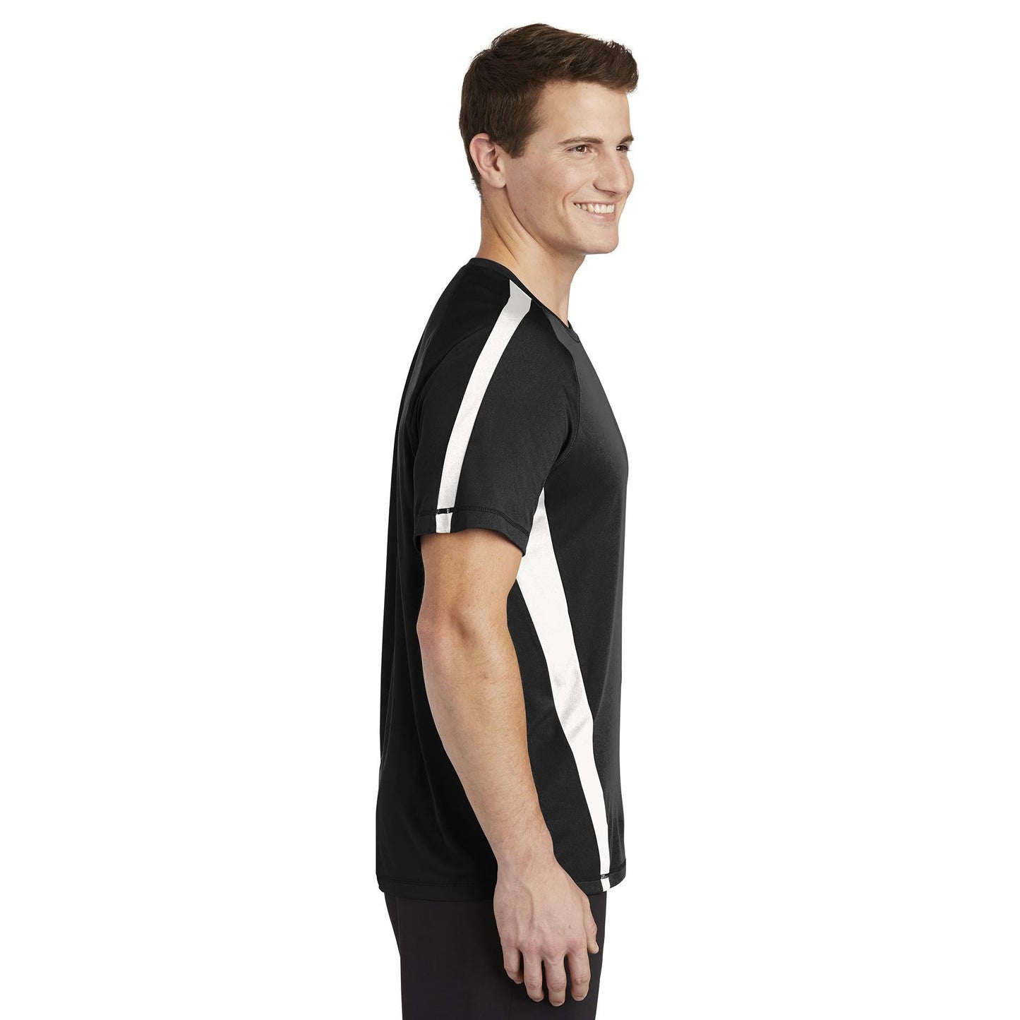 Black/Lime Shock T-Shirts - Sport-Tek - Colorblock Design