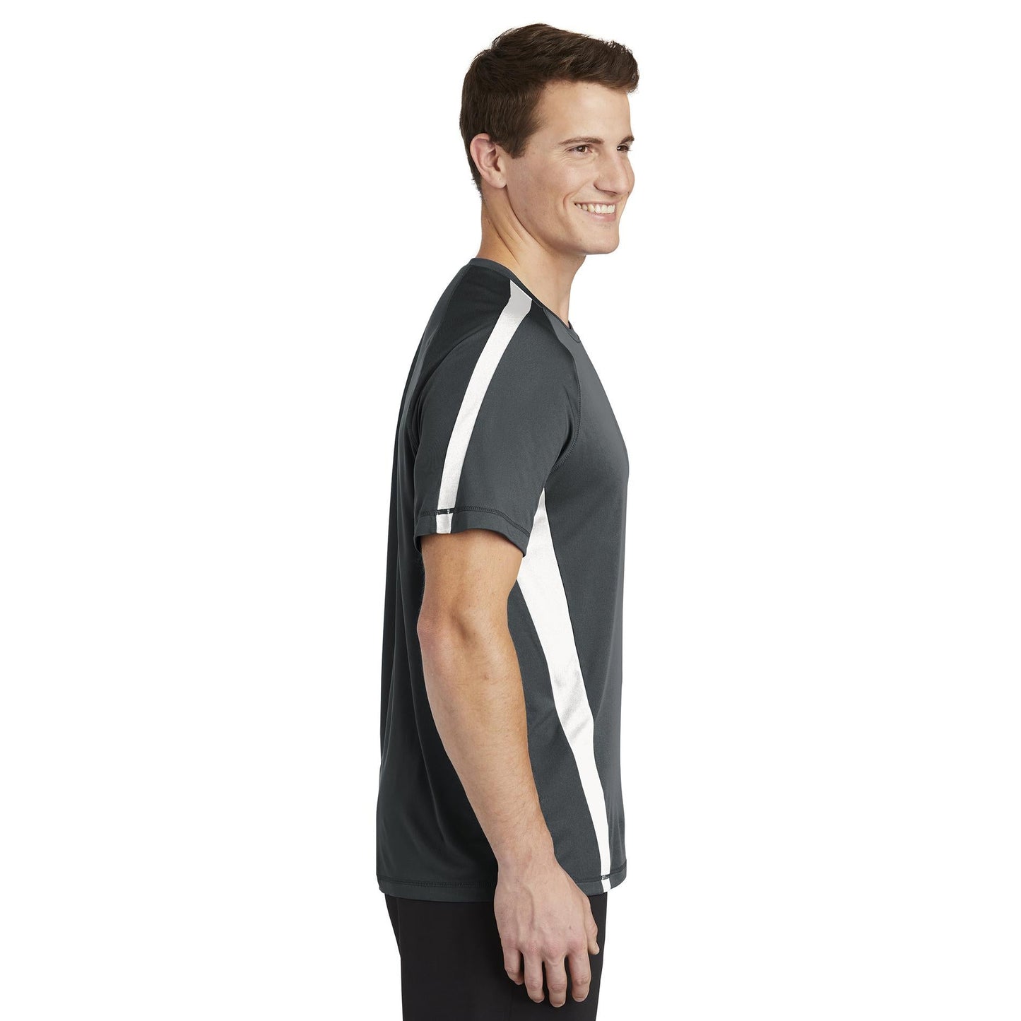 Black/Lime Shock T-Shirts - Sport-Tek - Colorblock Design
