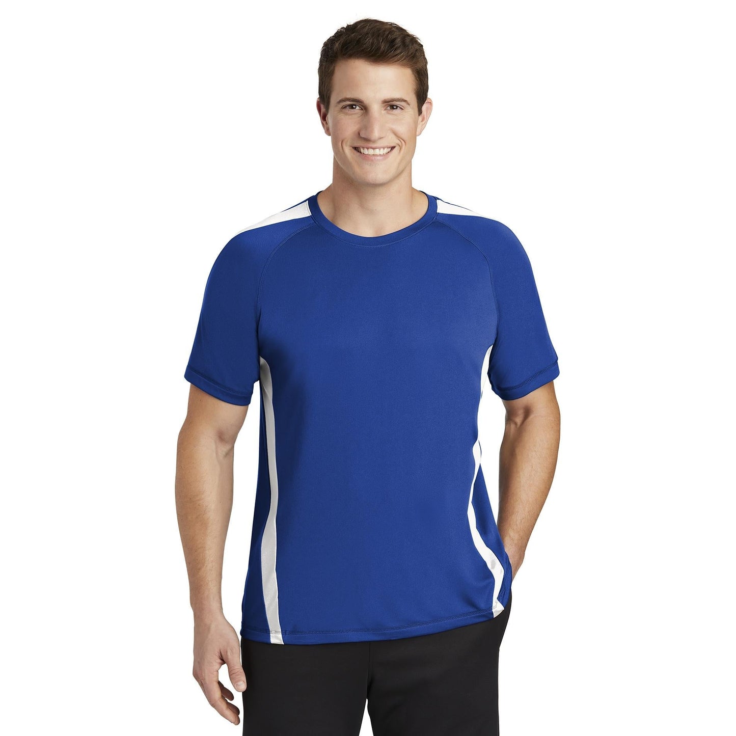 Black/Lime Shock T-Shirts - Sport-Tek - Colorblock Design