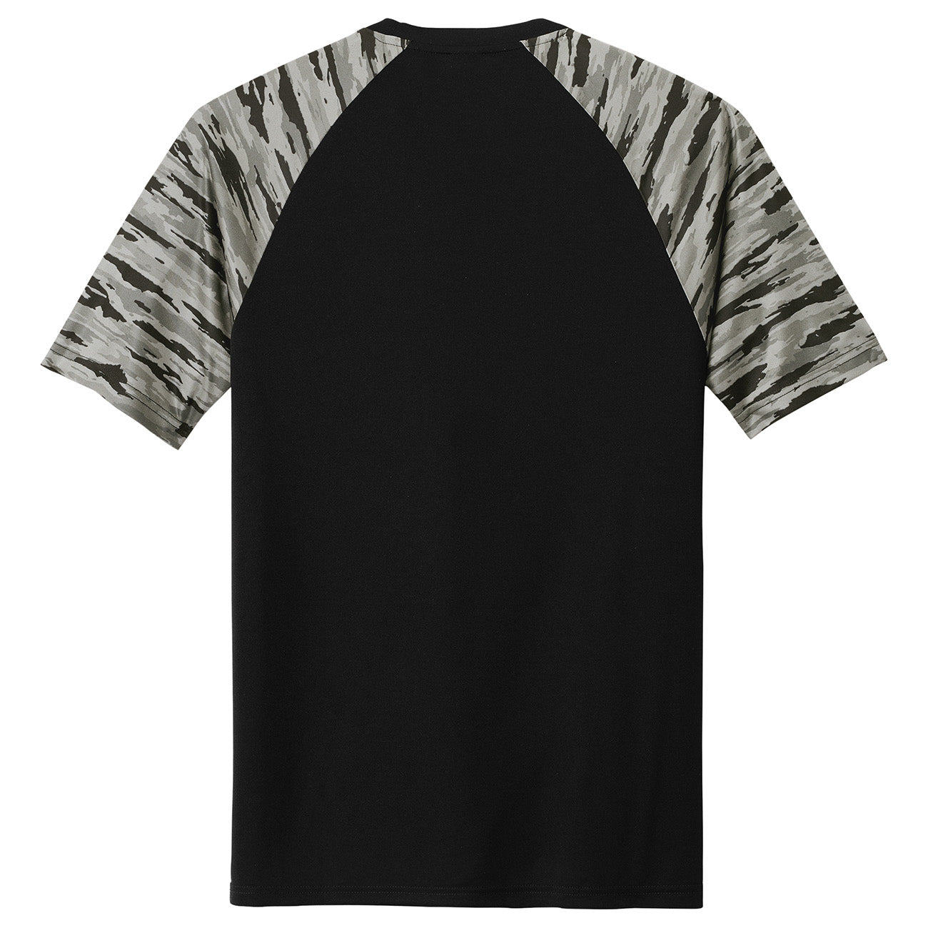 Black T-Shirts - Sport-Tek - Colorblock Design, Camo Pattern