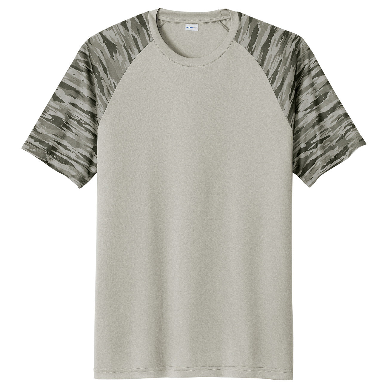 Black T-Shirts - Sport-Tek - Colorblock Design, Camo Pattern