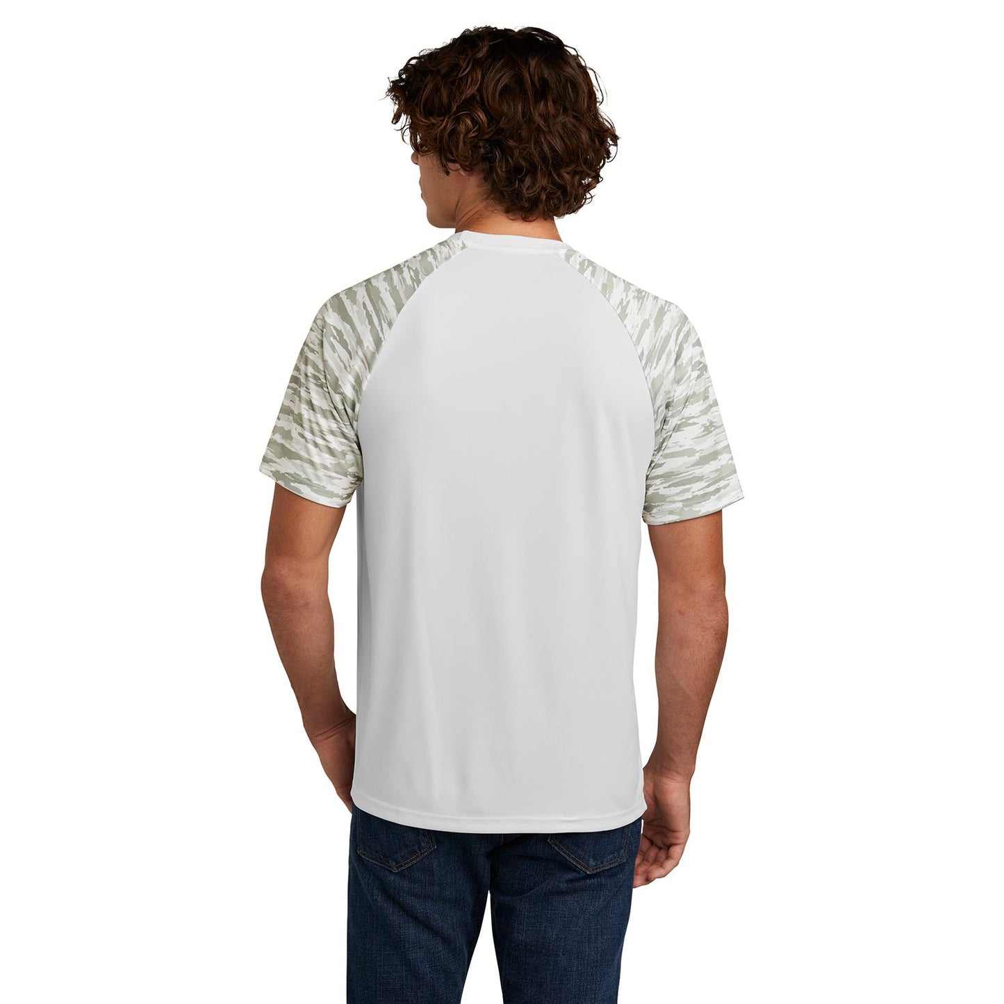 Black T-Shirts - Sport-Tek - Colorblock Design, Camo Pattern