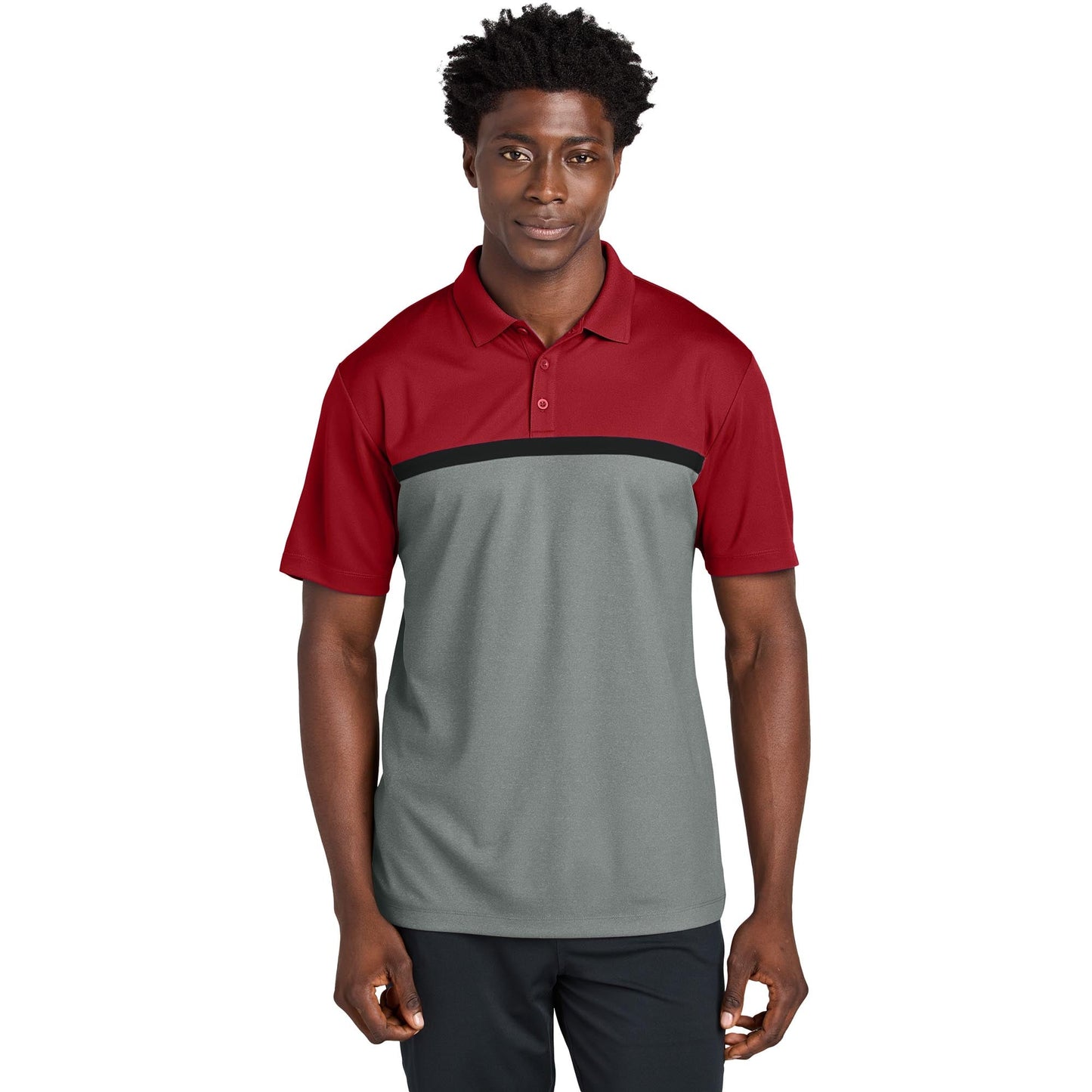 Black/Gray Concrete Heather Polo Shirt - Sport-Tek - Stylish