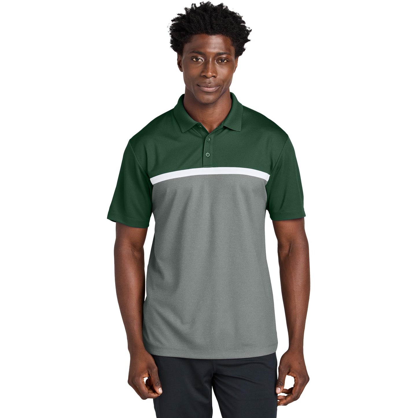 Black/Gray Concrete Heather Polo Shirt - Sport-Tek - Stylish