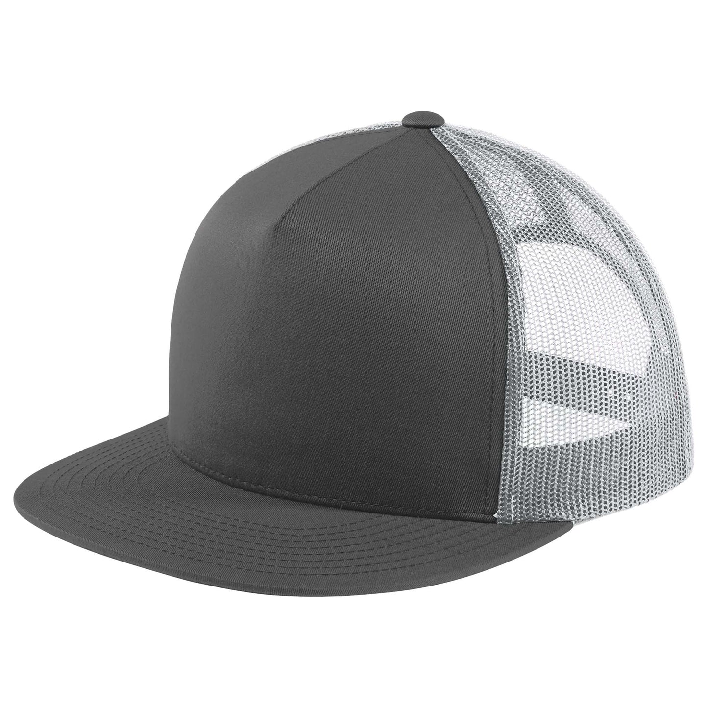 Black Trucker Cap - Sport-Tek - Adjustable Fit Design