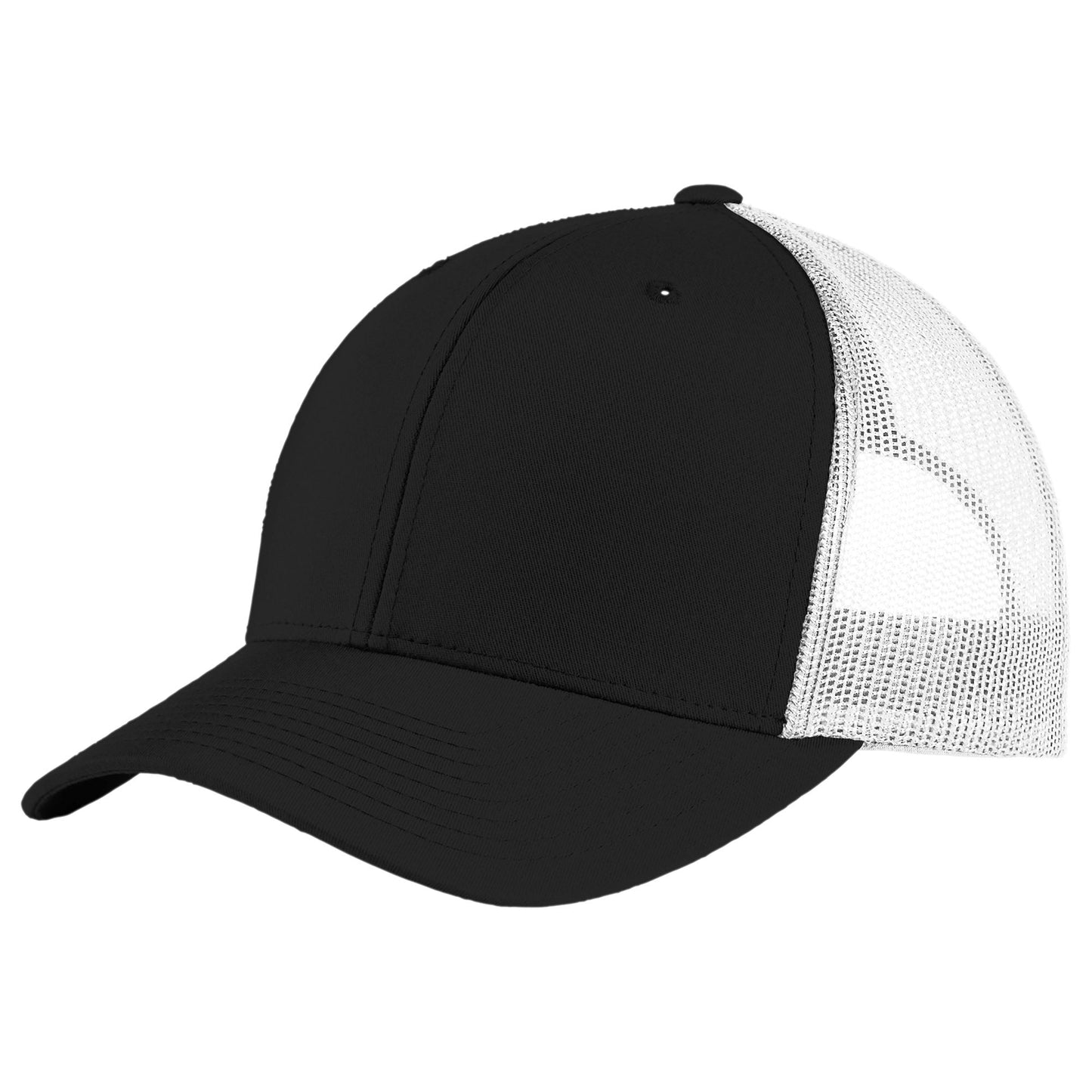 Black Ball Cap - Sport-Tek - High Fit Snap Closure - Stylish Choice