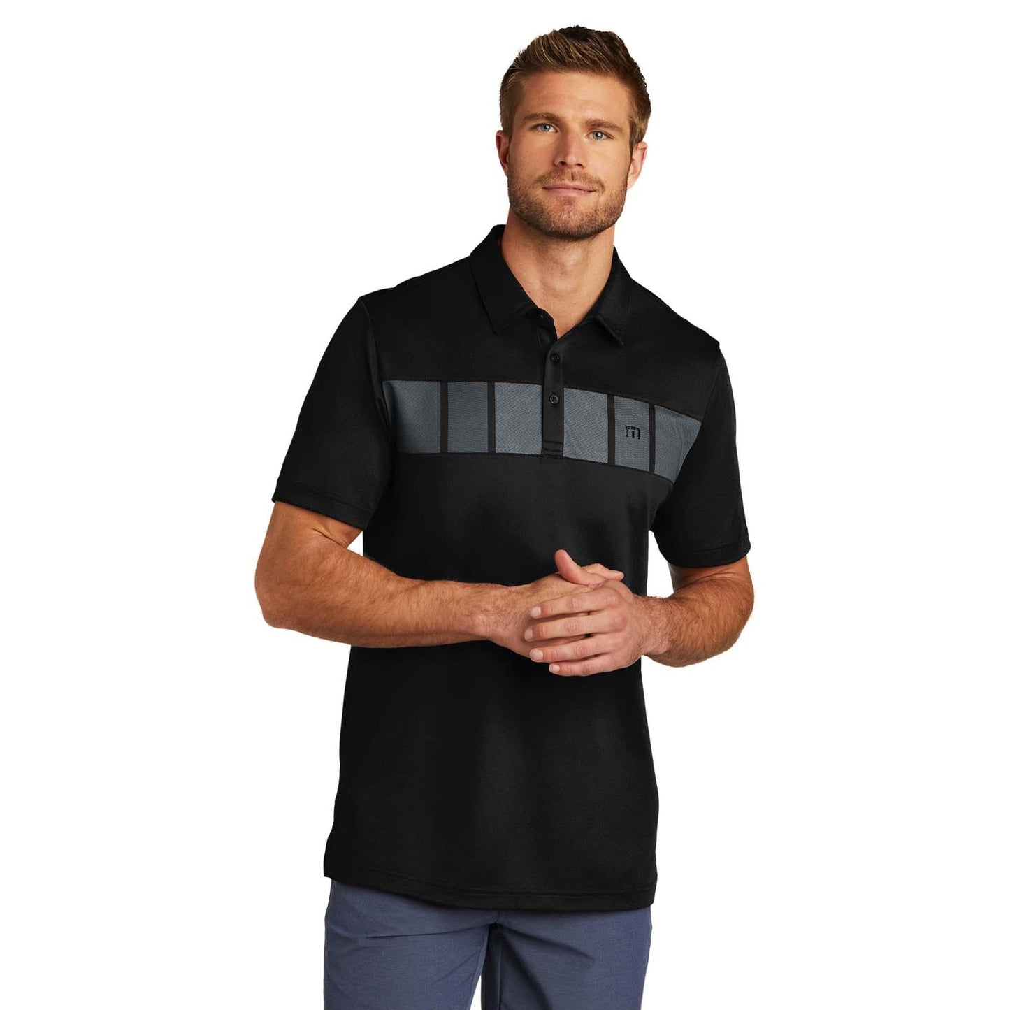 Black Polo Shirts - TravisMathew - Colorblocked Style