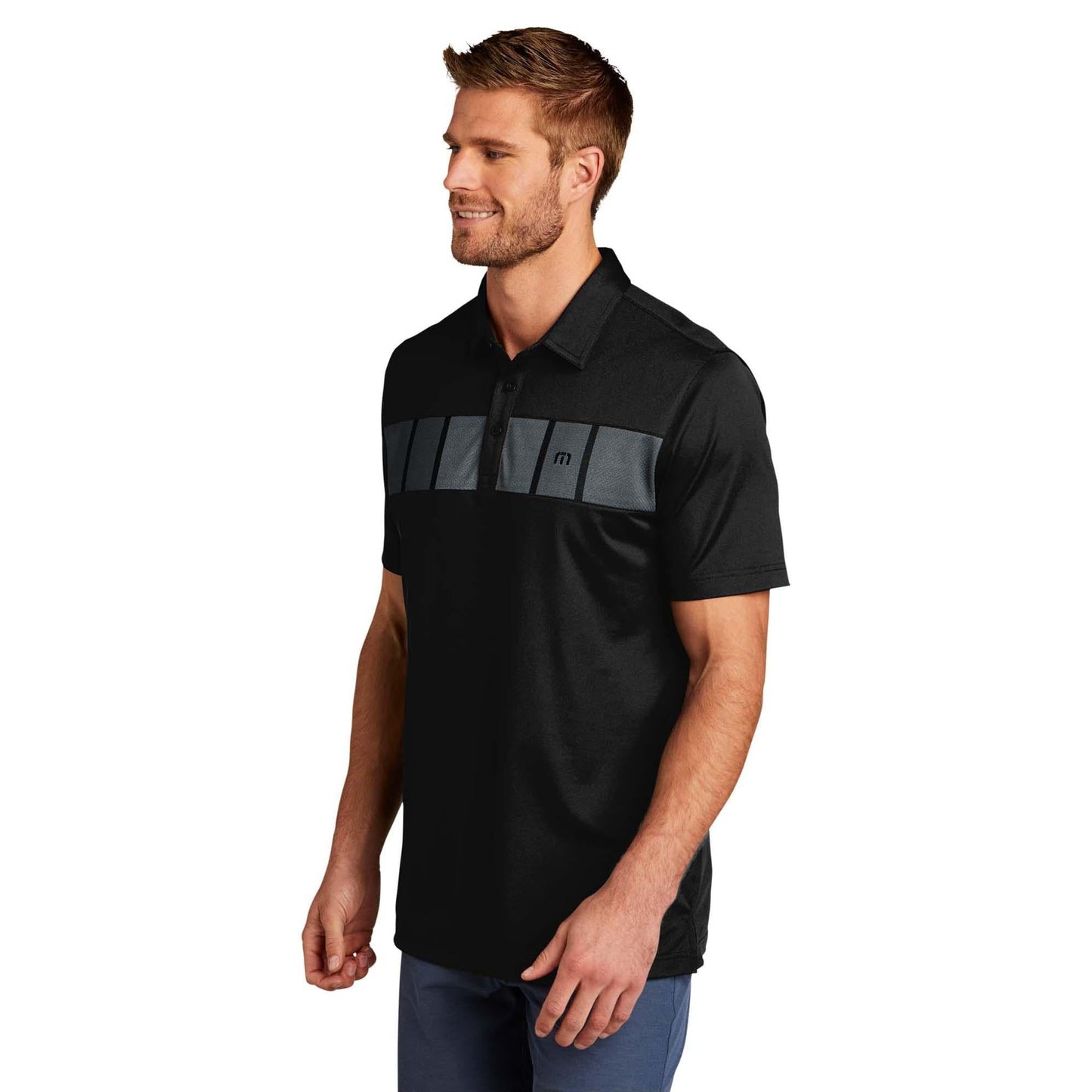 Black Polo Shirts - TravisMathew - Colorblocked Style