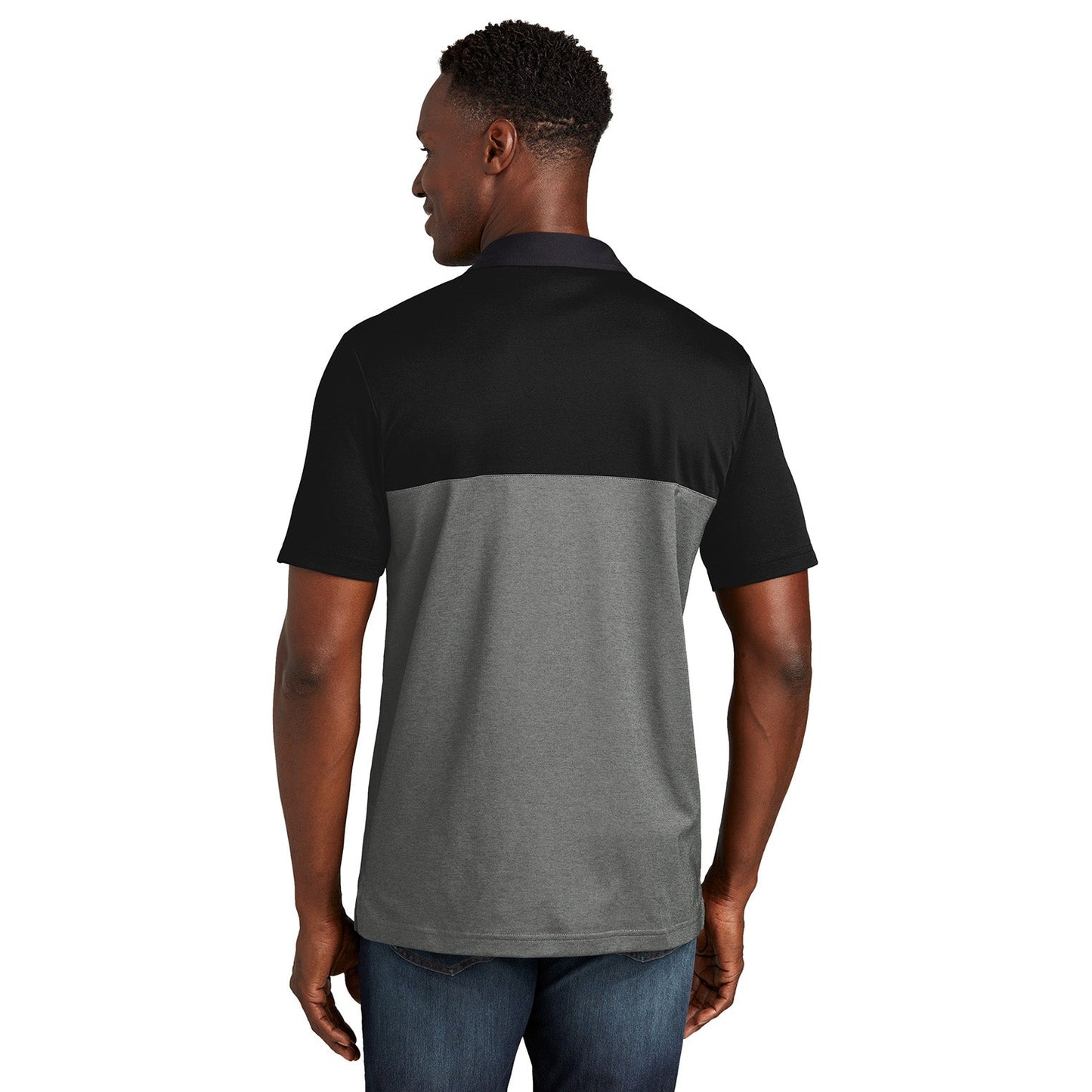 Black/Dark Grey Heather Polo - TravisMathew - Colorblocked
