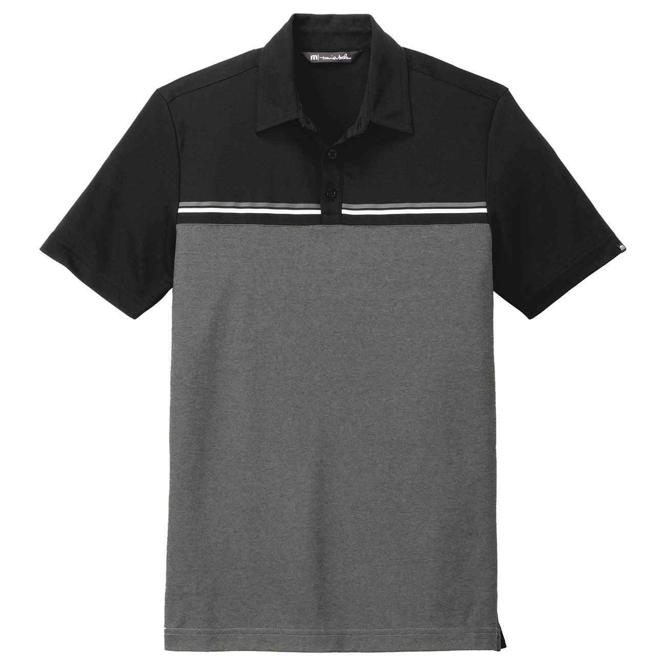 Black/Dark Grey Heather Polo - TravisMathew - Colorblocked