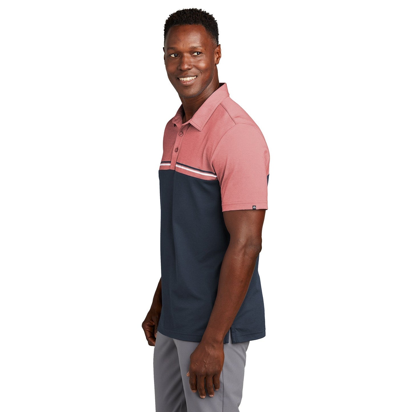 Black/Dark Grey Heather Polo - TravisMathew - Colorblocked
