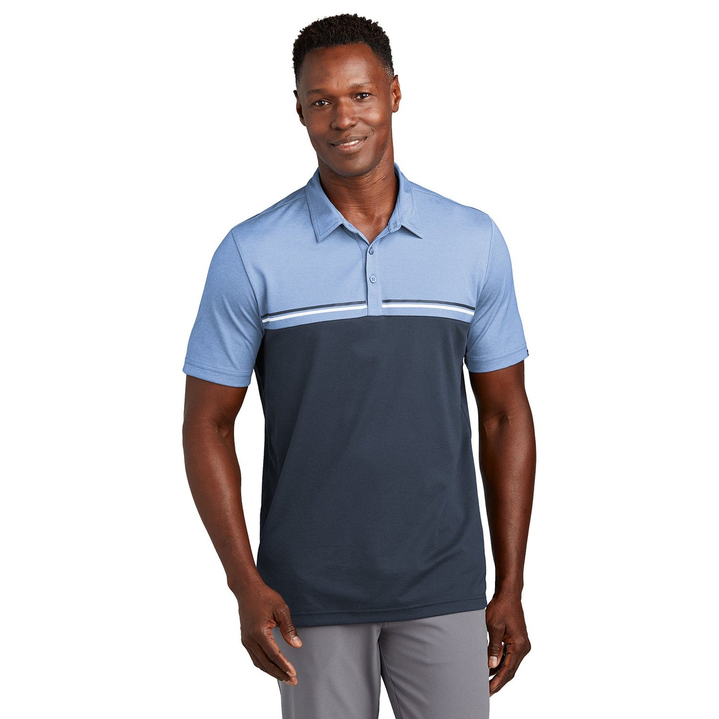 Black/Dark Grey Heather Polo - TravisMathew - Colorblocked