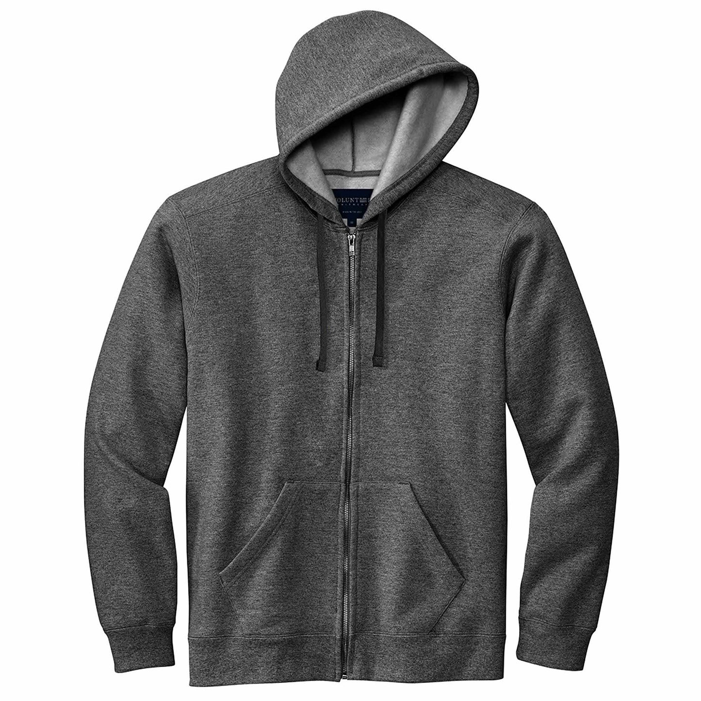 Deep Black Hoodie - Volunteer Knitwear - Full-Zip Design