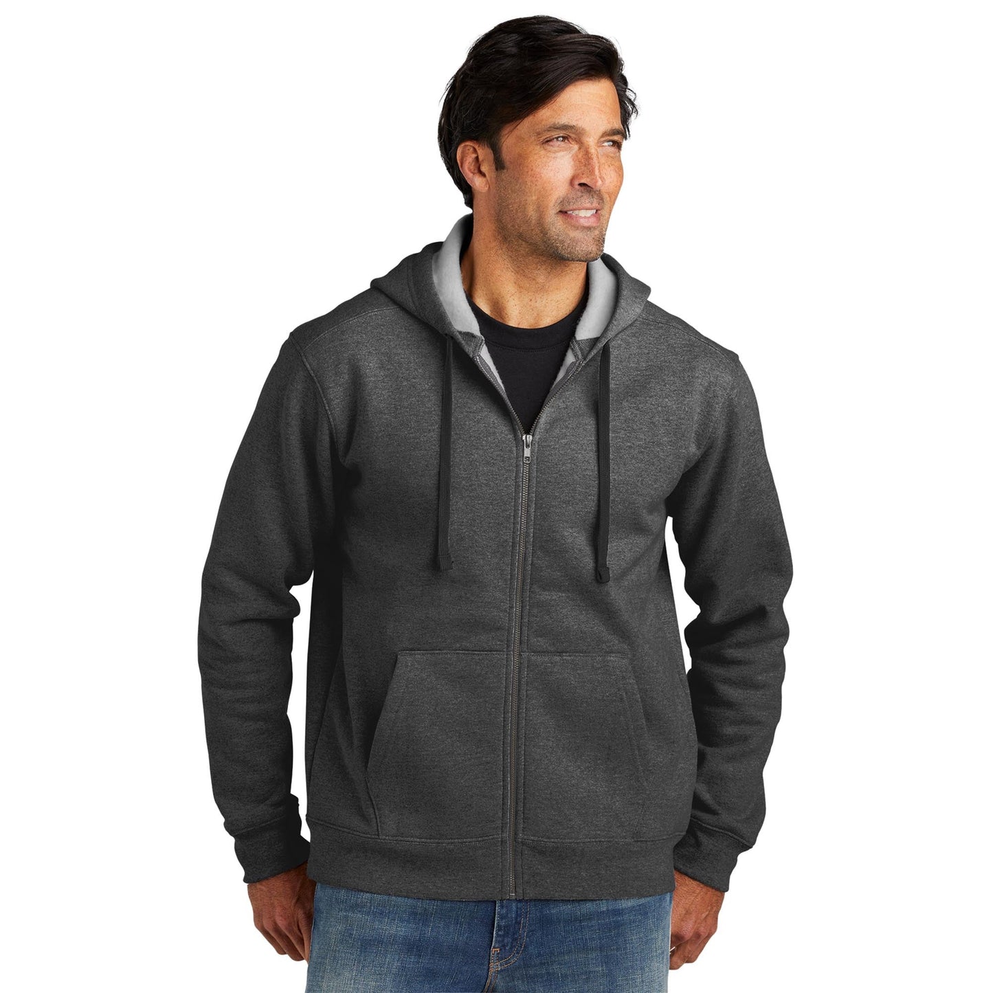 Deep Black Hoodie - Volunteer Knitwear - Full-Zip Design