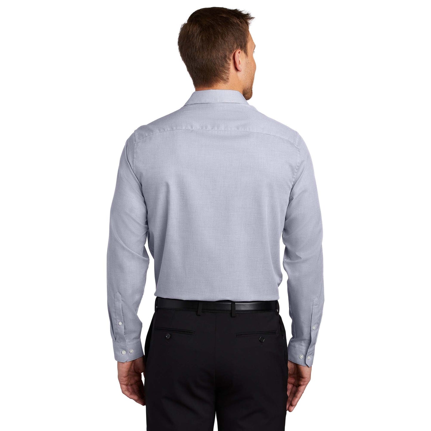 Gusty Grey/White Button Up Shirt - Port Authority - Stylish